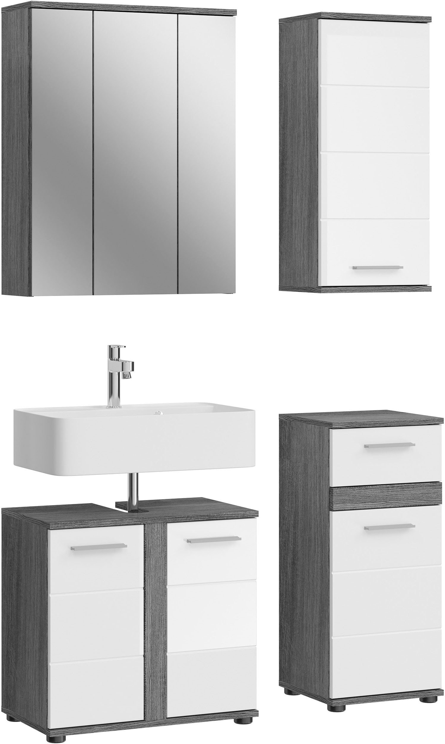 welltime Badmöbel-Set »LUCCA, 4-teilig, TOPSELLER!, MDF Hochglanzfront, bes günstig online kaufen