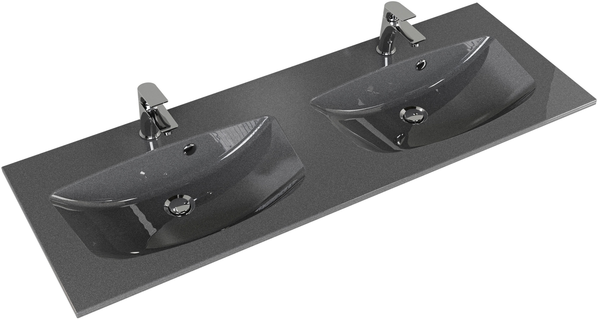 Saphir Waschtisch »Serie 6025 Mineralmarmor-Waschtisch mit Unterschrank, 132 cm breit«, Doppel-Waschplatz mit 4 Schubladen, hängend, verschiedene Ausführungen