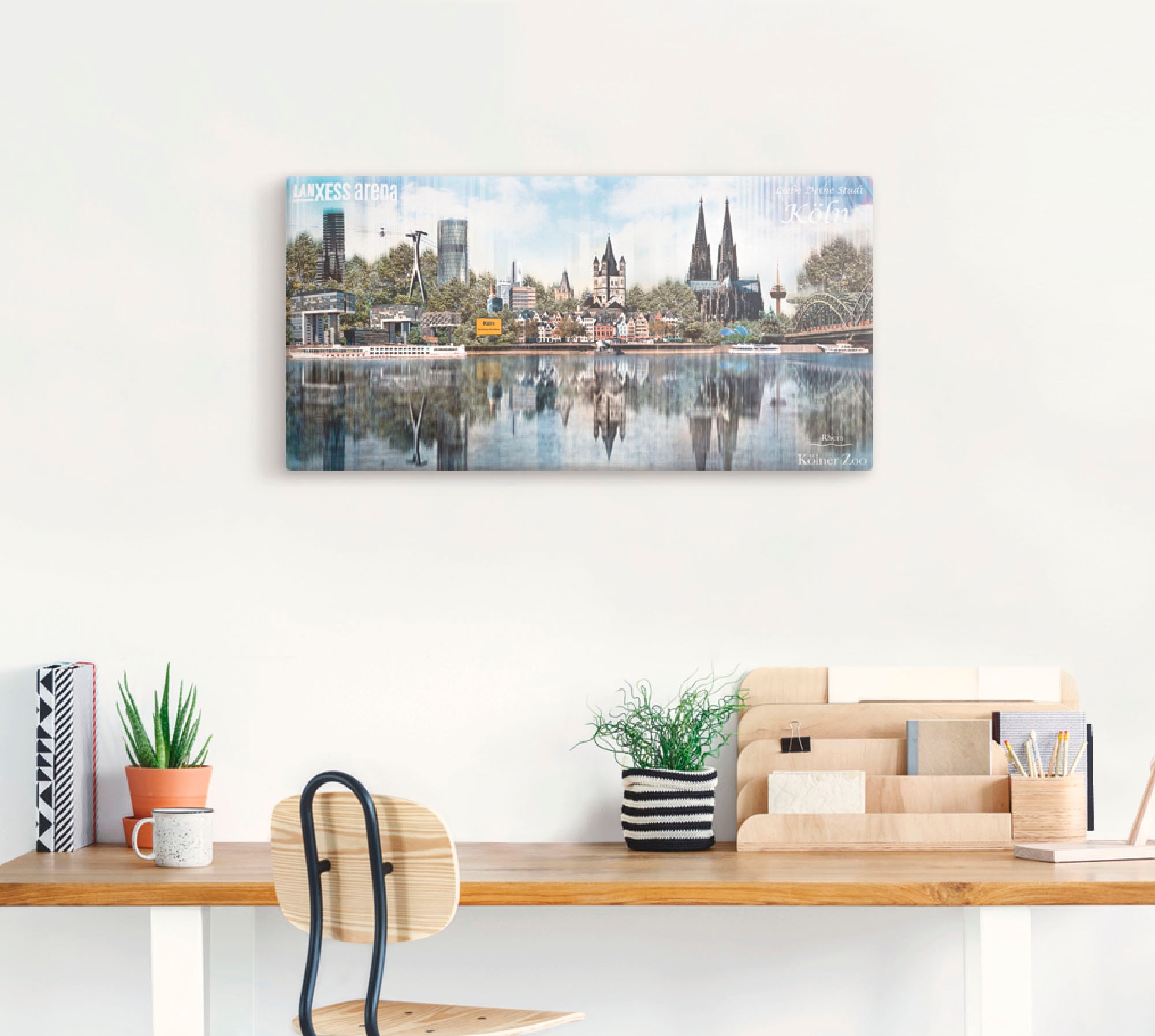 Artland Leinwandbild »Köln Skyline Abstrakte Collage 20«, Deutschland, (1 S günstig online kaufen