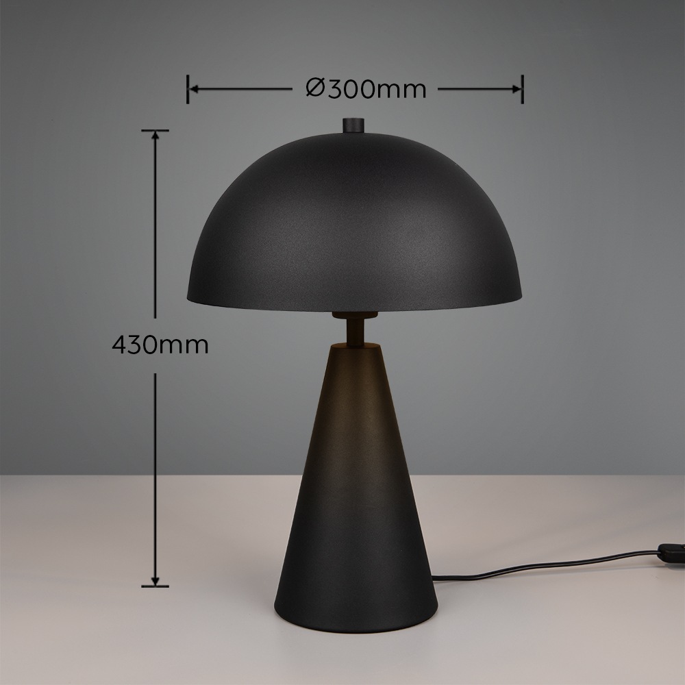TRIO Leuchten Tischleuchte »ALFIE, Metall Tischlampe Höhe 43cm Ø 30cm exkl 1x E27 max 40W« E27 1 Stk. warmweiß - kaltweiß Schnurschalter ON/OFF, aus min. 50% Recycling-Material