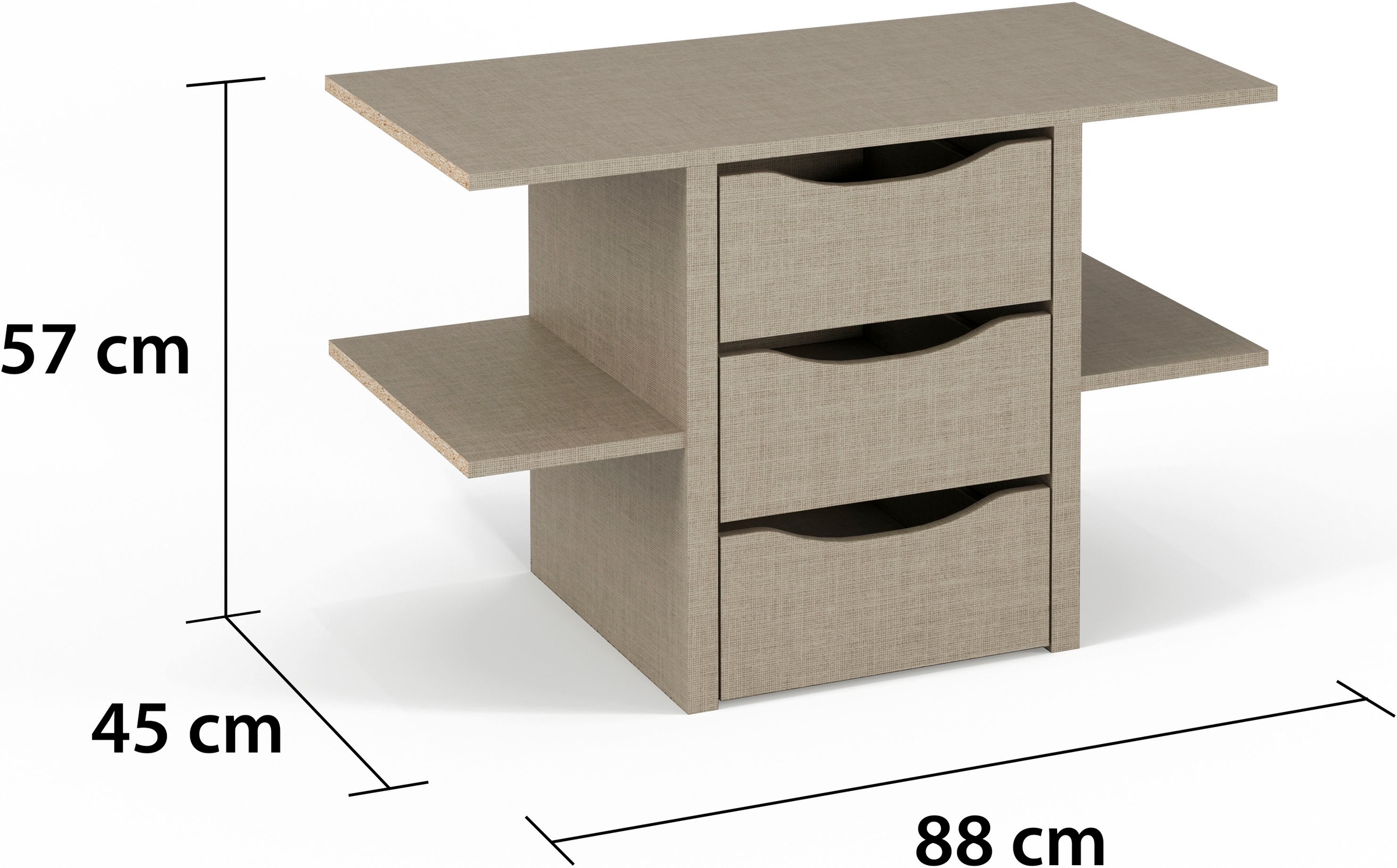 rauch Schubladeneinsatz »Zubehör für Rauch-Schränke ORANGE/BLUE« mit 3 Schubladen und Metallauszügen Breite 88 cm, Tiefe 45 cm