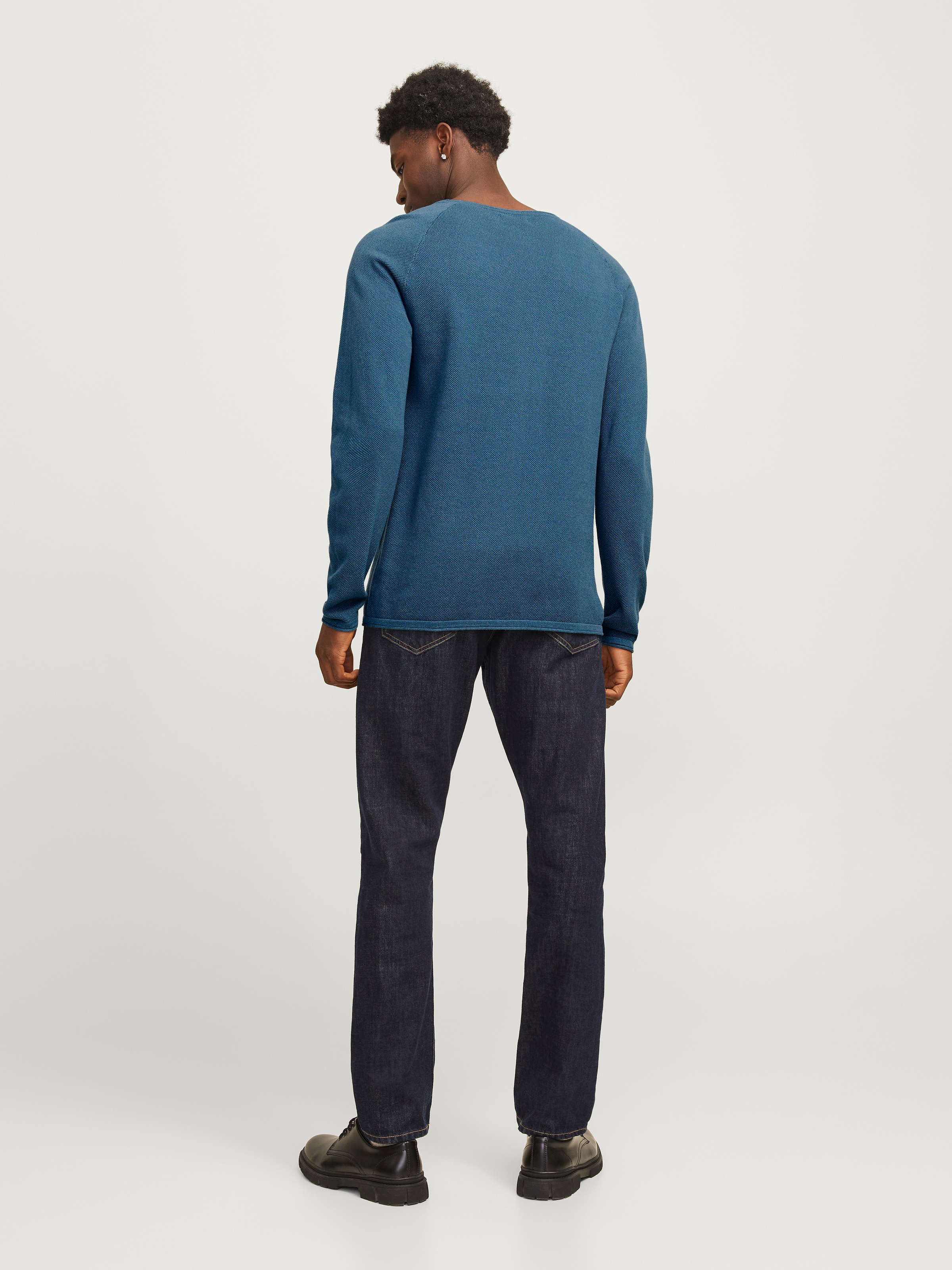 Jack & Jones Rundhalspullover »JJEHILL KNIT CREW NECK NOOS«, mit Strukturstrick