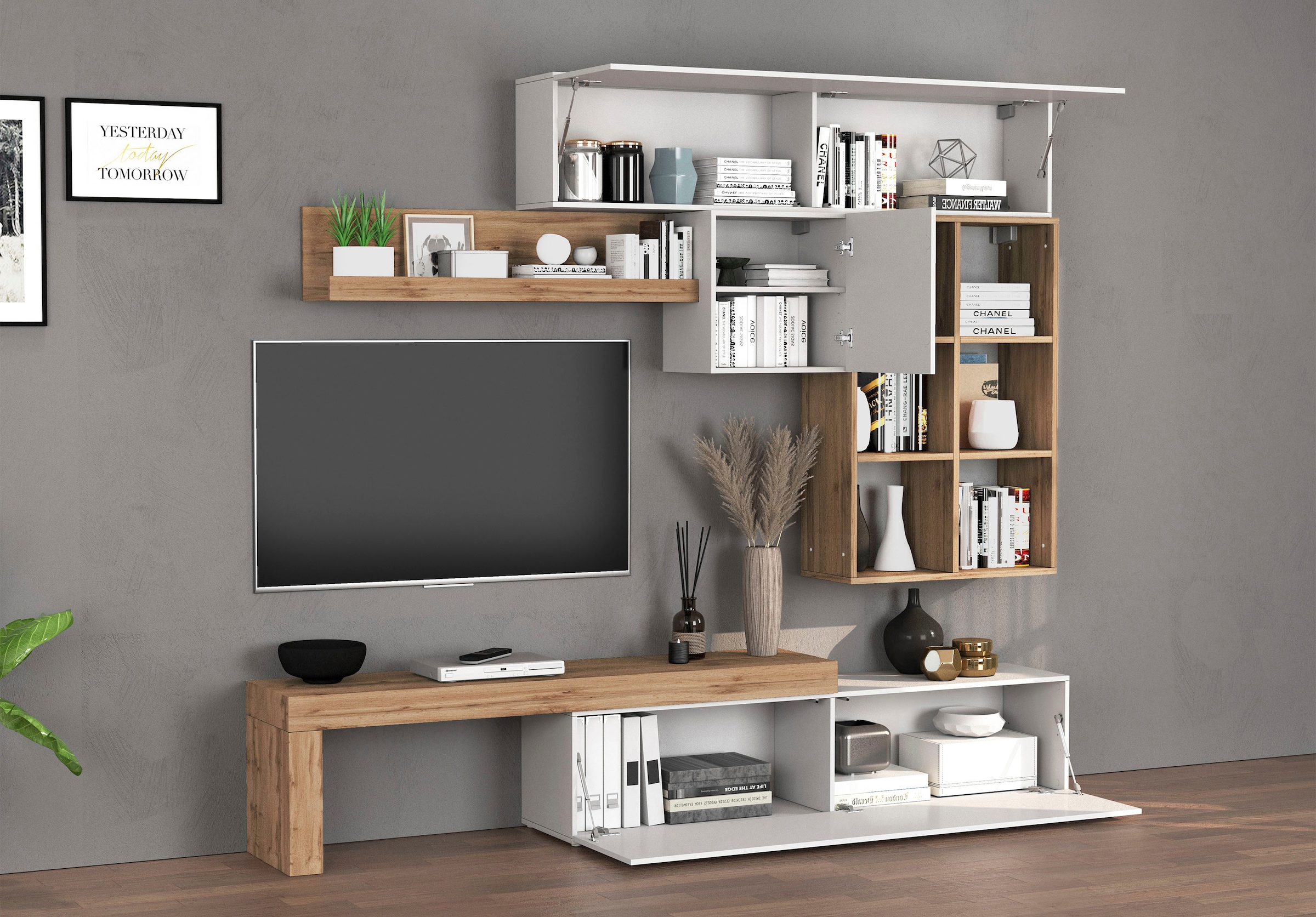 OTTO home Wohnwand »Chronos Wohnwand, Medienwand, 5-er set« 5 Stk. tlg.