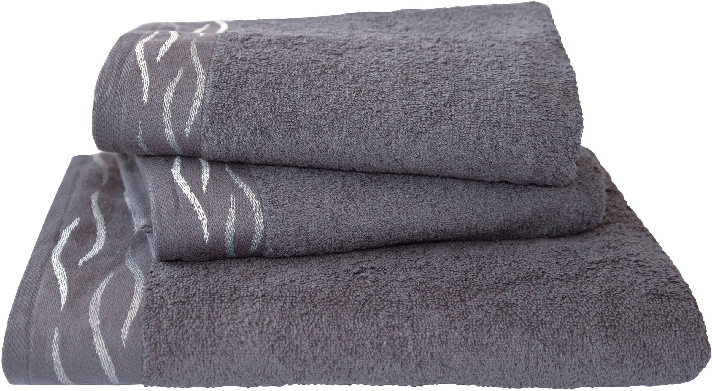 Dyckhoff Handtuch Set »Wave«, Set, 3 tlg., Frottier, mit Jacquard-Bordüre;4 Handtücher (50x100cm), 2 Duschtücher (70x140cm)
