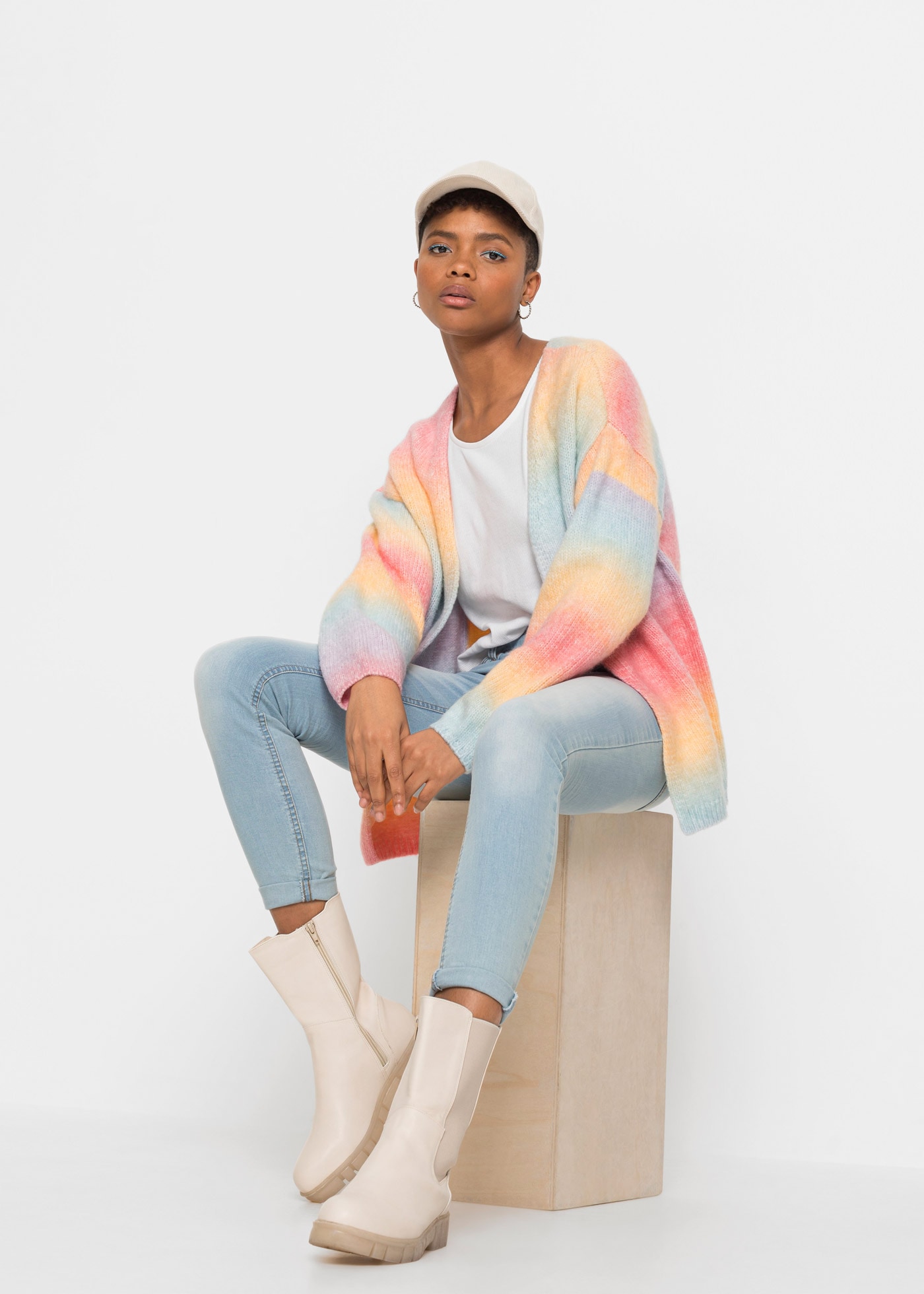 bonprix Strickjacke »Grobstrickjacke aus weichem Woll-Mix« Grobstrickjacke aus weichem Woll-Mix