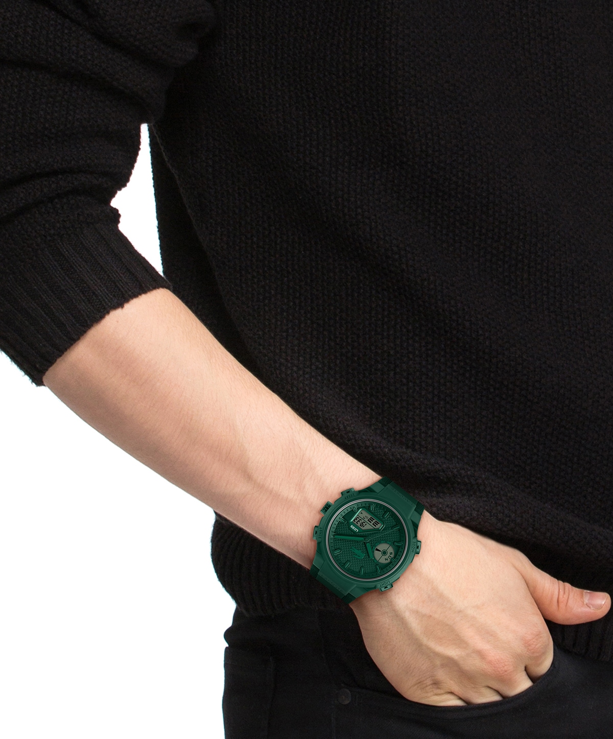 Lacoste Chronograph »LC33«, Quarzuhr, Armbanduhr, Herrenuhr, Silikonarmband, analog, digital, Tag