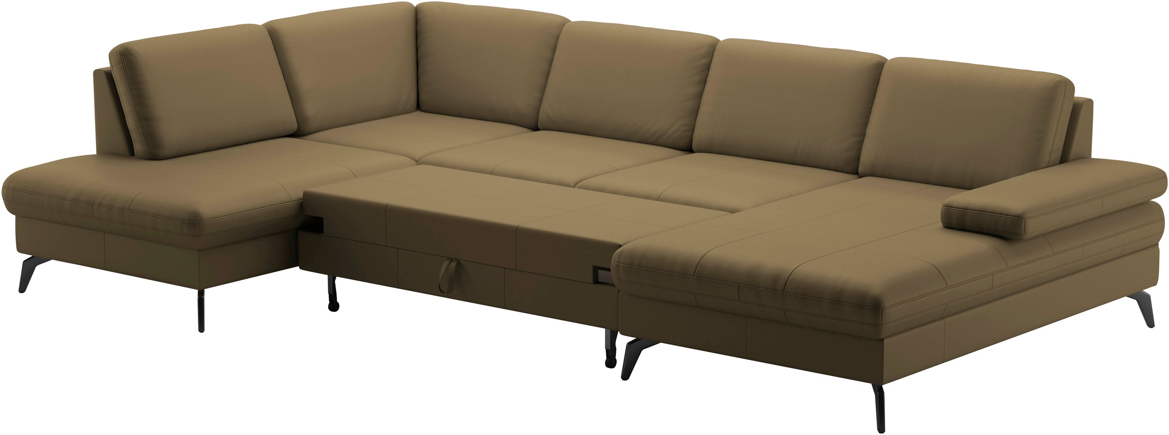 sit&more Wohnlandschaft »Morris U-Form, inkl. Sitztiefenverstellung«, wahlweise mit Armteilverstellung, Bettfunktion & Bettkasten