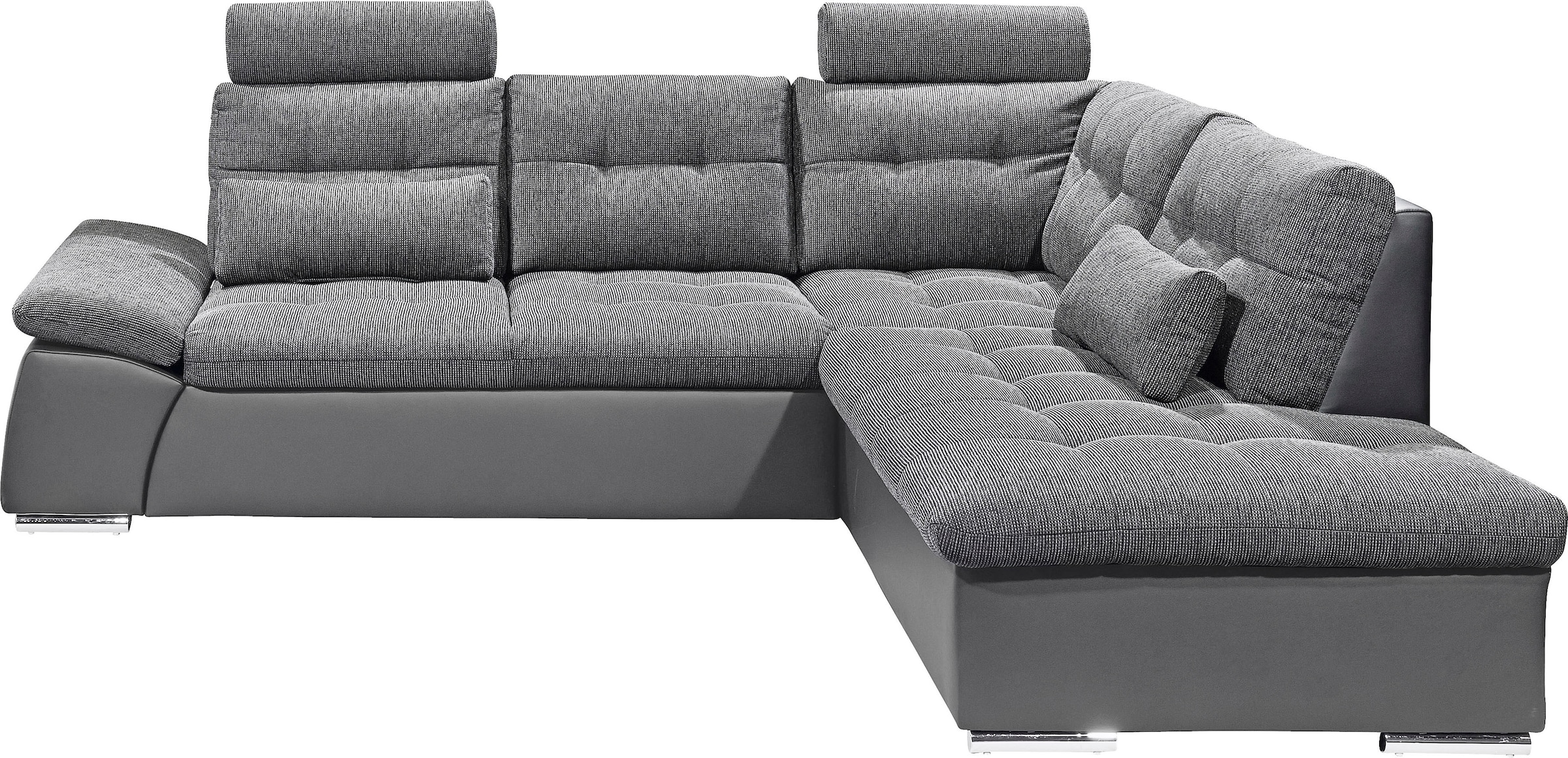 ED EXCITING DESIGN Ecksofa "Jakarta L-Form", mit Bettfunktion, Kopfstützen, günstig online kaufen