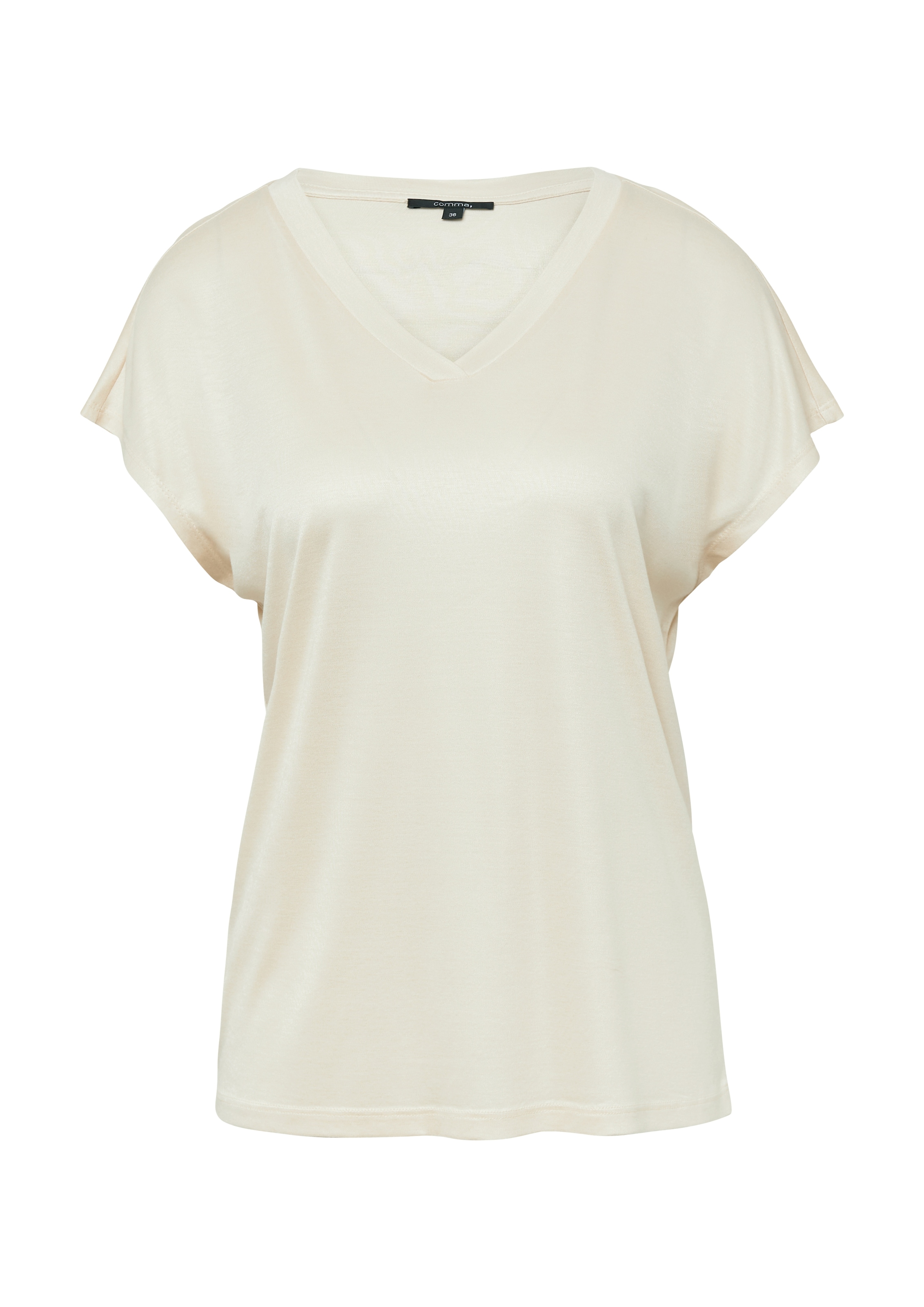 Comma T-Shirt, mit V-Ausschnitt