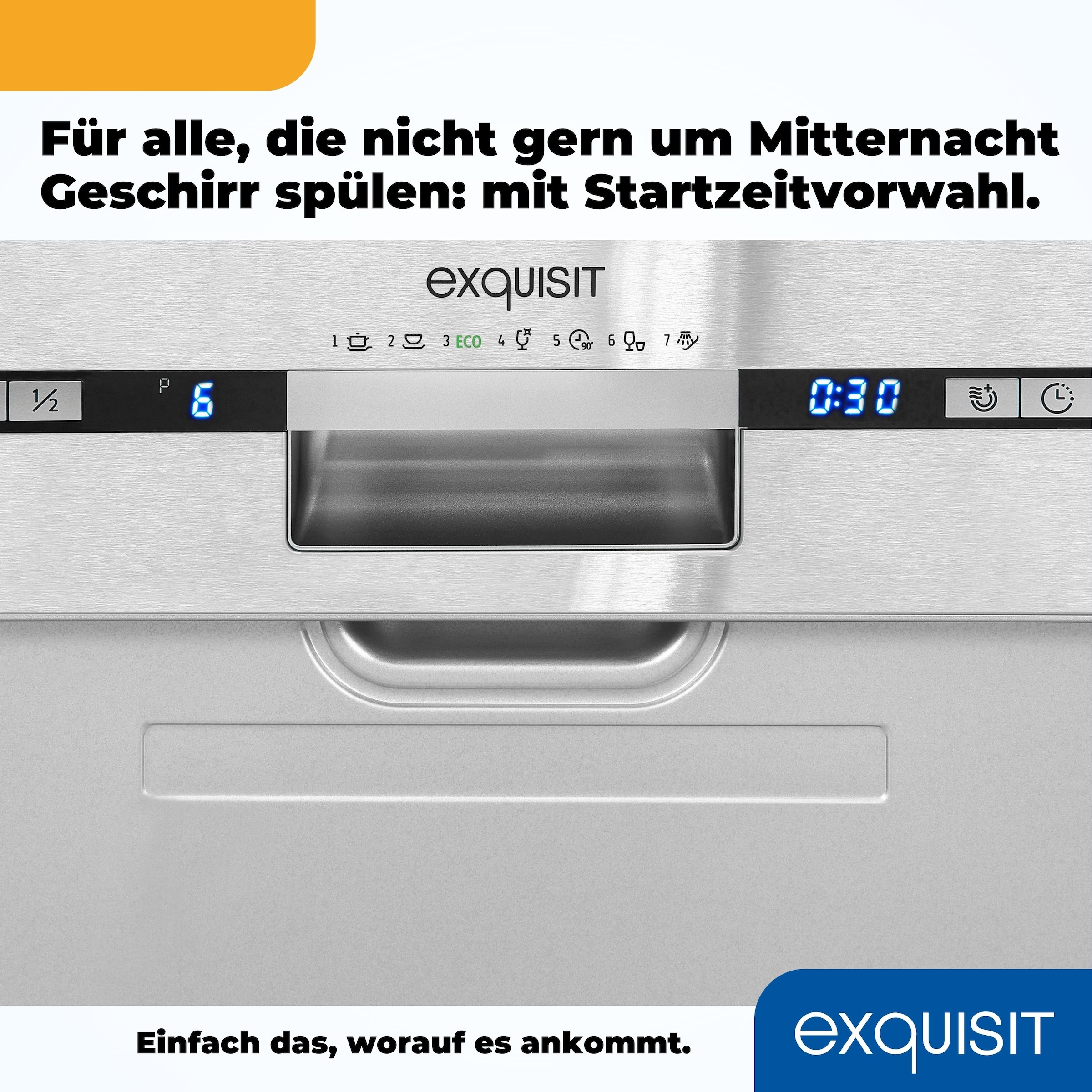exquisit teilintegrierbarer Geschirrspüler »EGSP2109-EB-030E« 9 Maßgedecke Kompakt und ideal für kleine, schmale Nischen, kleine(Single)Haushalte