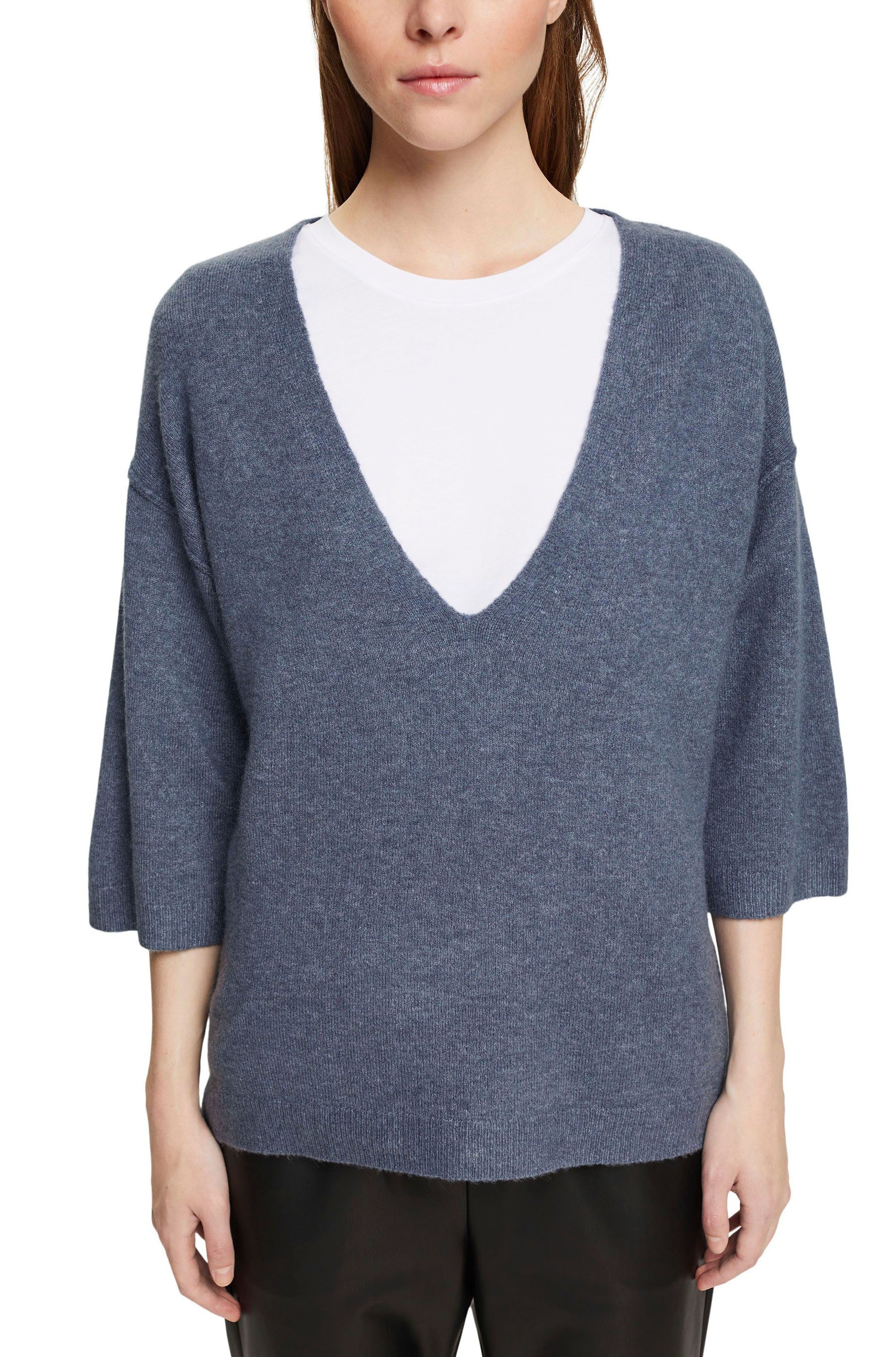 Esprit V-Ausschnitt-Pullover, mit überschnittenen Schultern kaufen