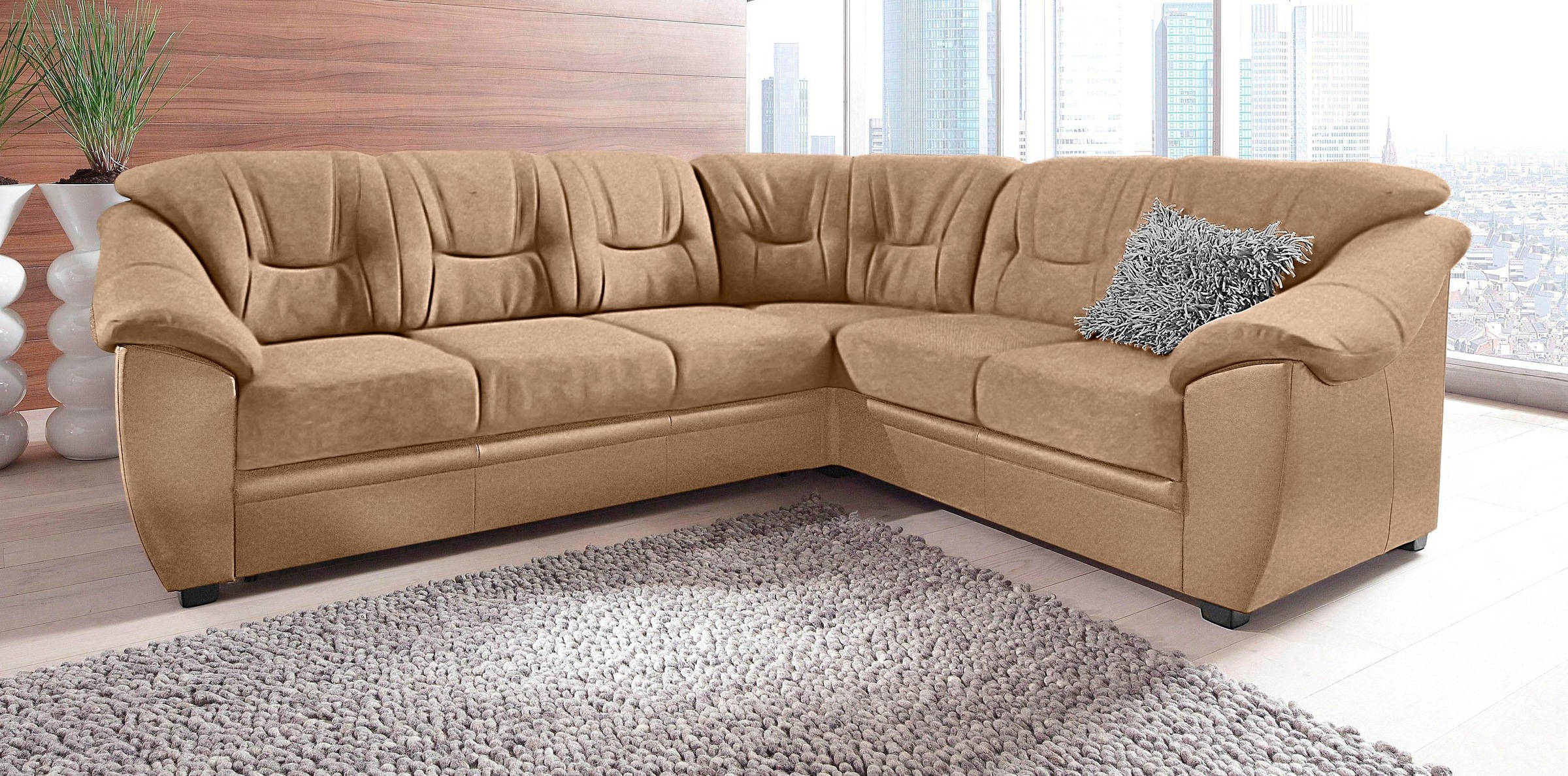 sit&more Ecksofa »Savona L-Form, B: 262 cm« optional Bettfunktion, Federker günstig online kaufen
