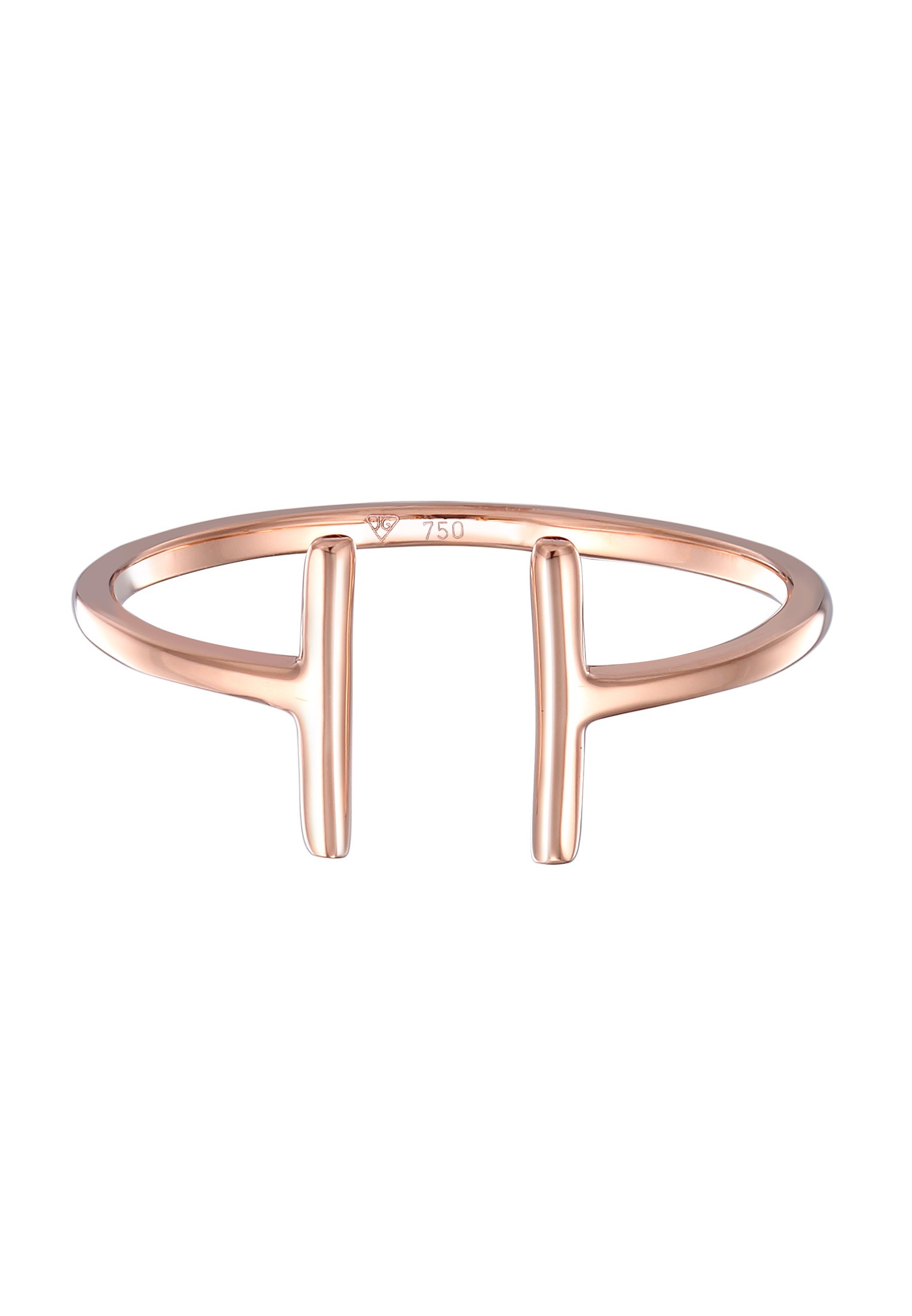 Elli Premium Fingerring »Geo Statement Basic 750 Roségold«
