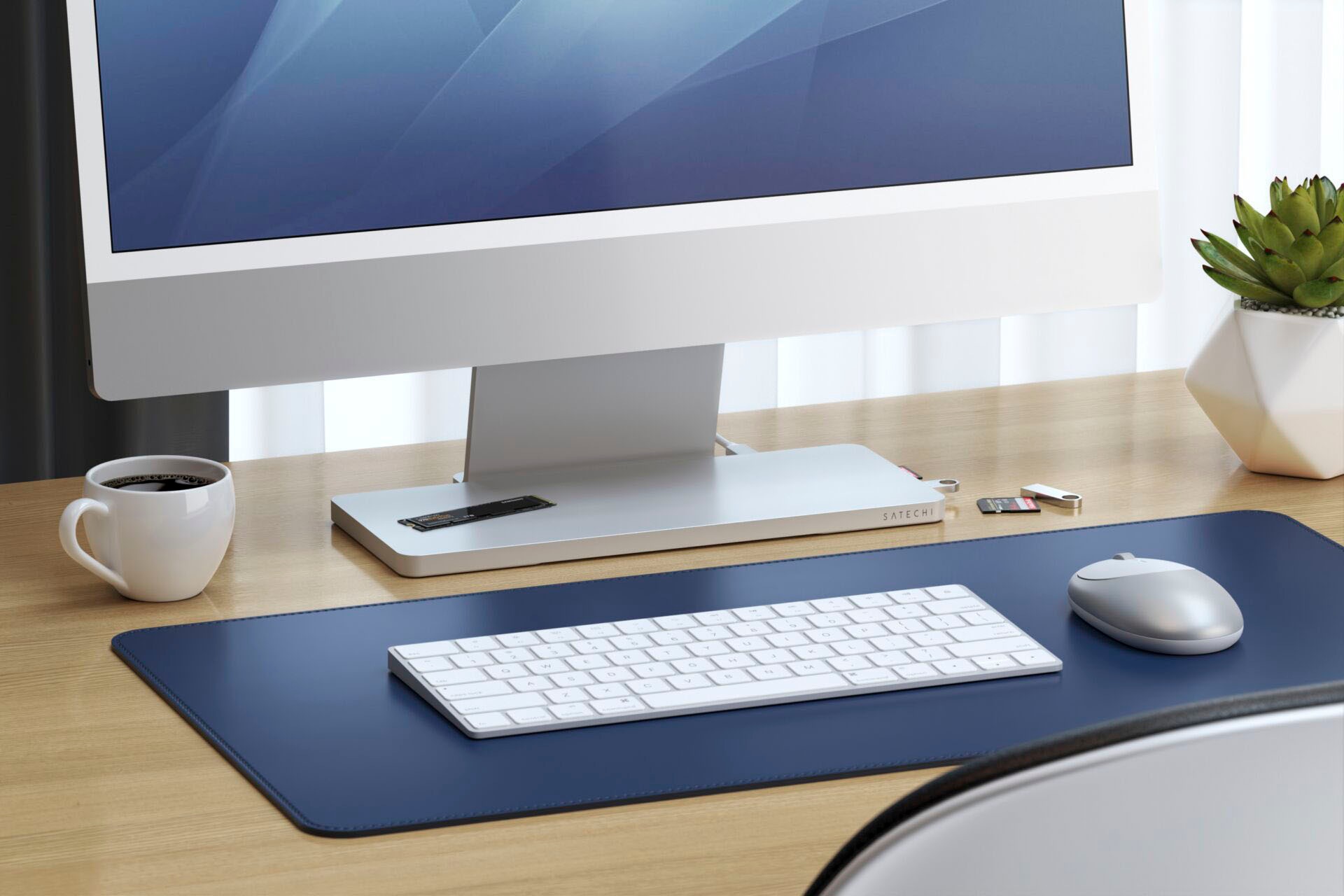 Satechi Computer-Adapter »USB-C Slim Dock for 24" iMac«, USB-C zu USB 2.0-USB Typ A-USB Typ C-MicroSD-Card-SD-Card-SATA, 34 cm