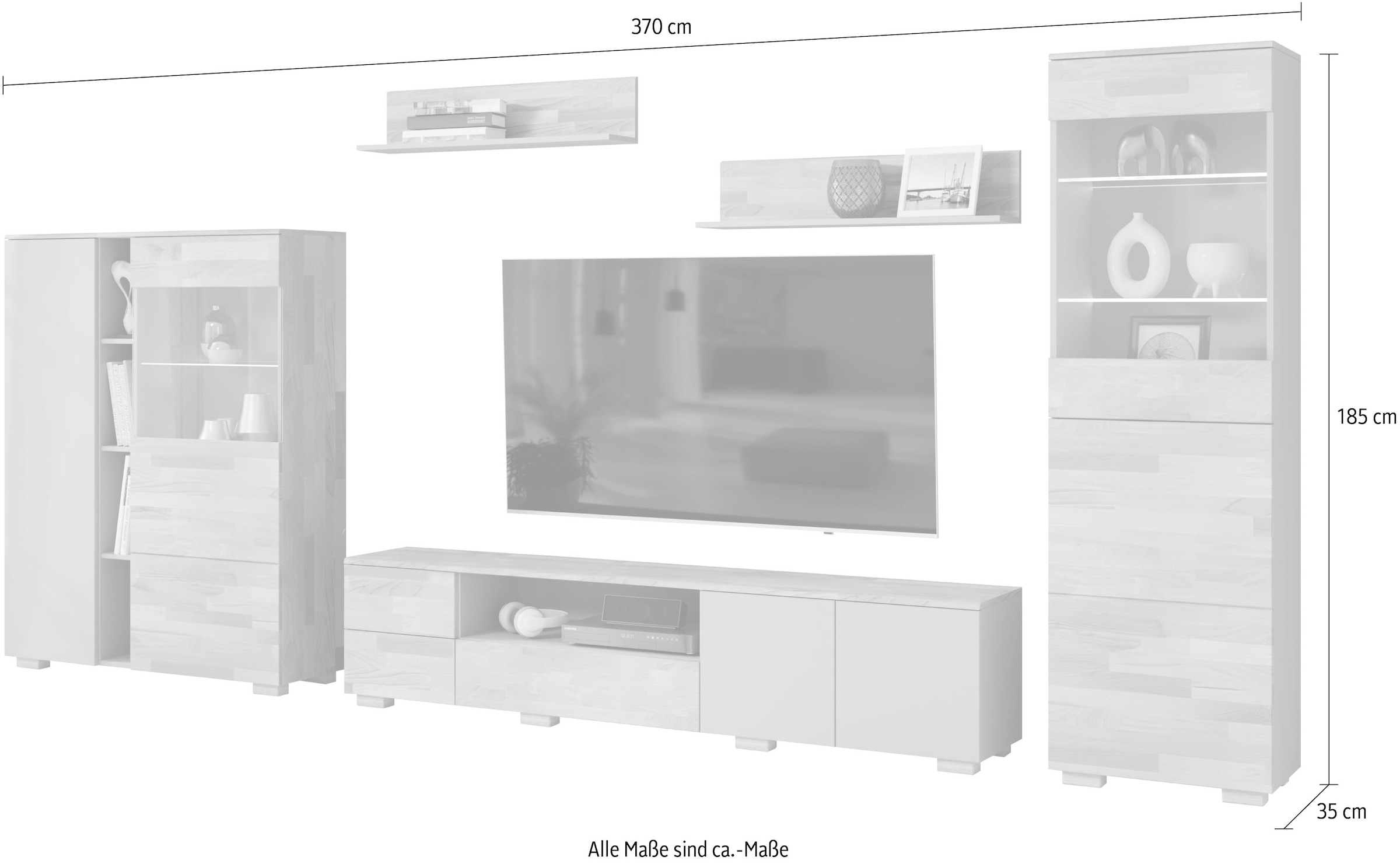Home affaire Wohnwand, (5 St.), schöne moderne Optik
