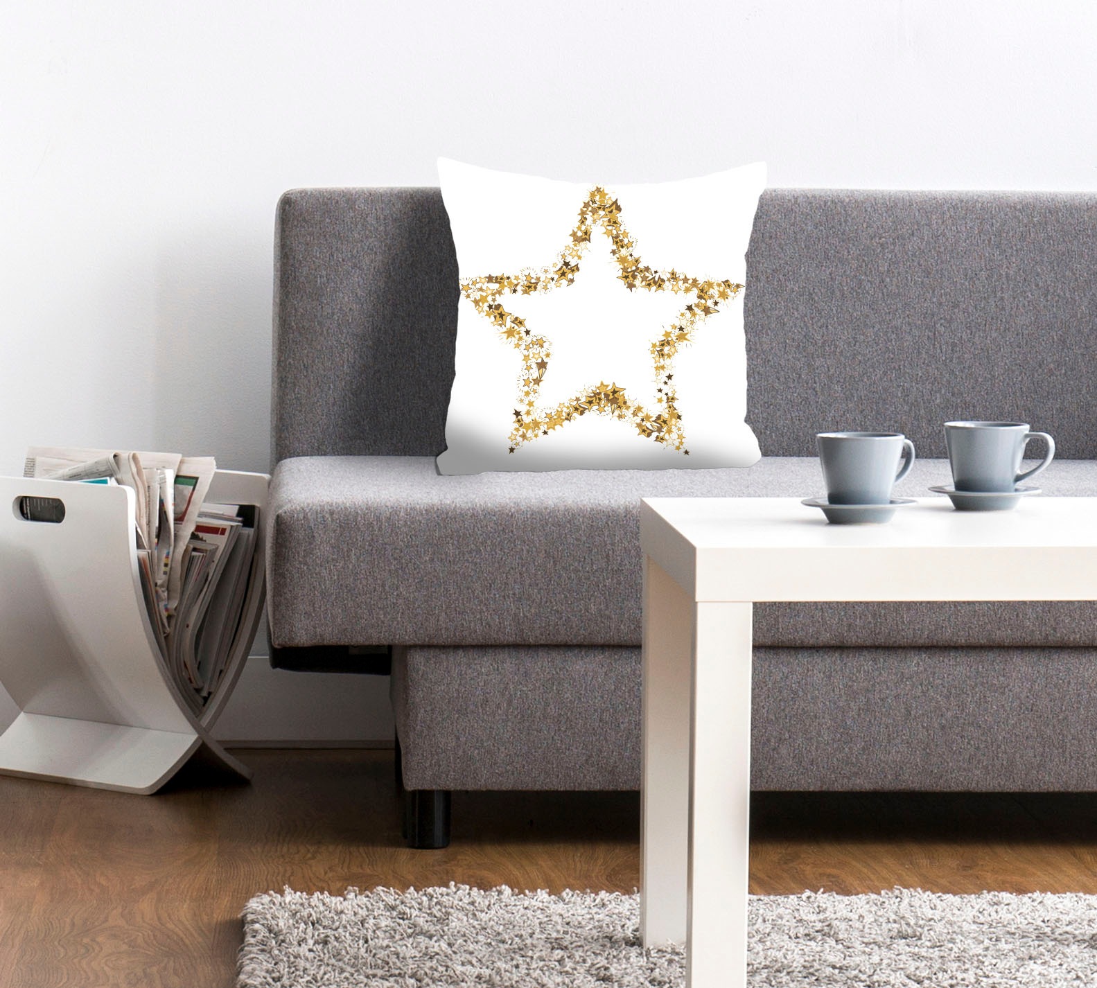 queence Dekokissen »Macarena«, Kissenhülle,Goldener Stern,Weiß,Festlich,Ele günstig online kaufen