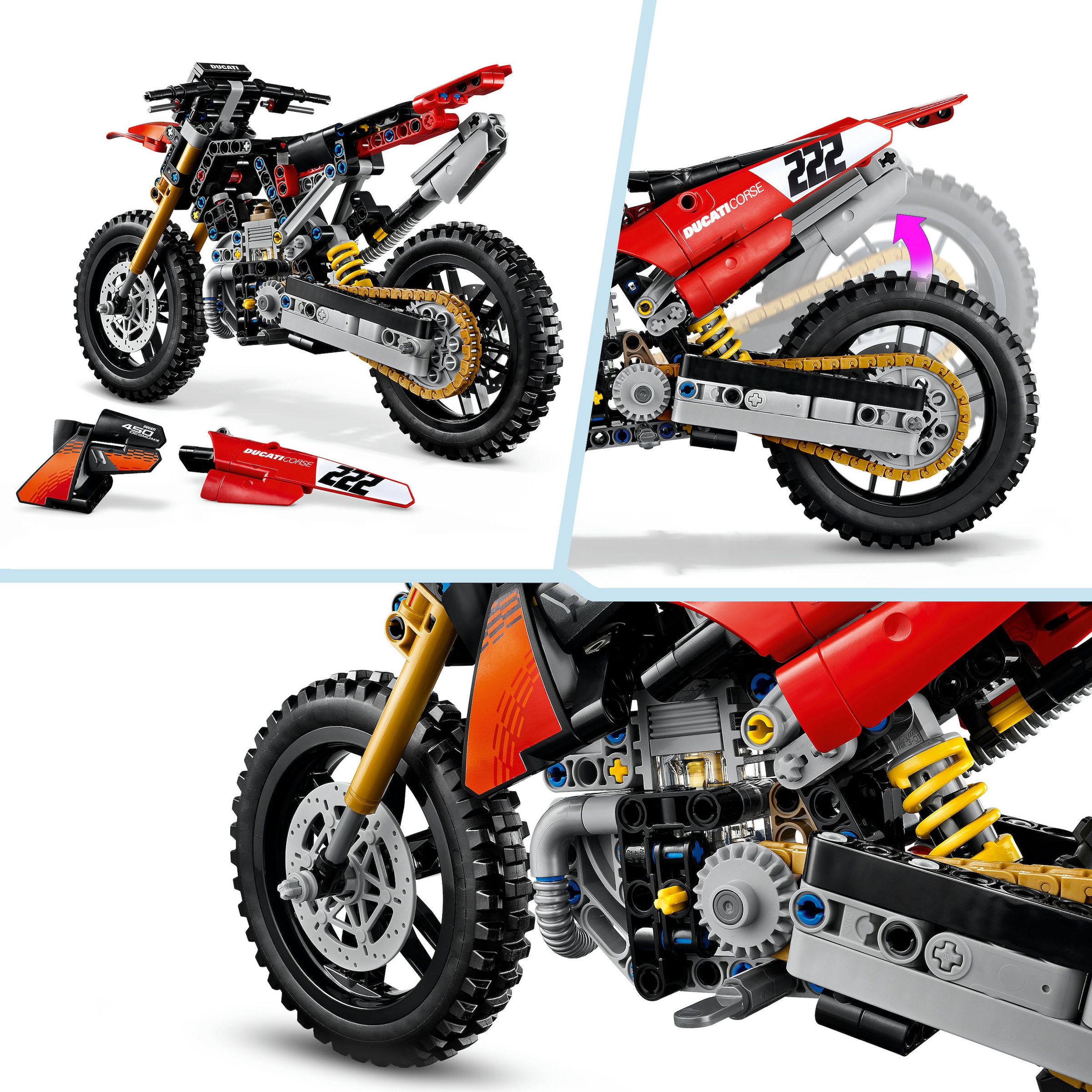 LEGO® Konstruktionsspielsteine »Ducati Desmo450 MX Factory Motorrad (42238), LEGO Technic« Made in Europe