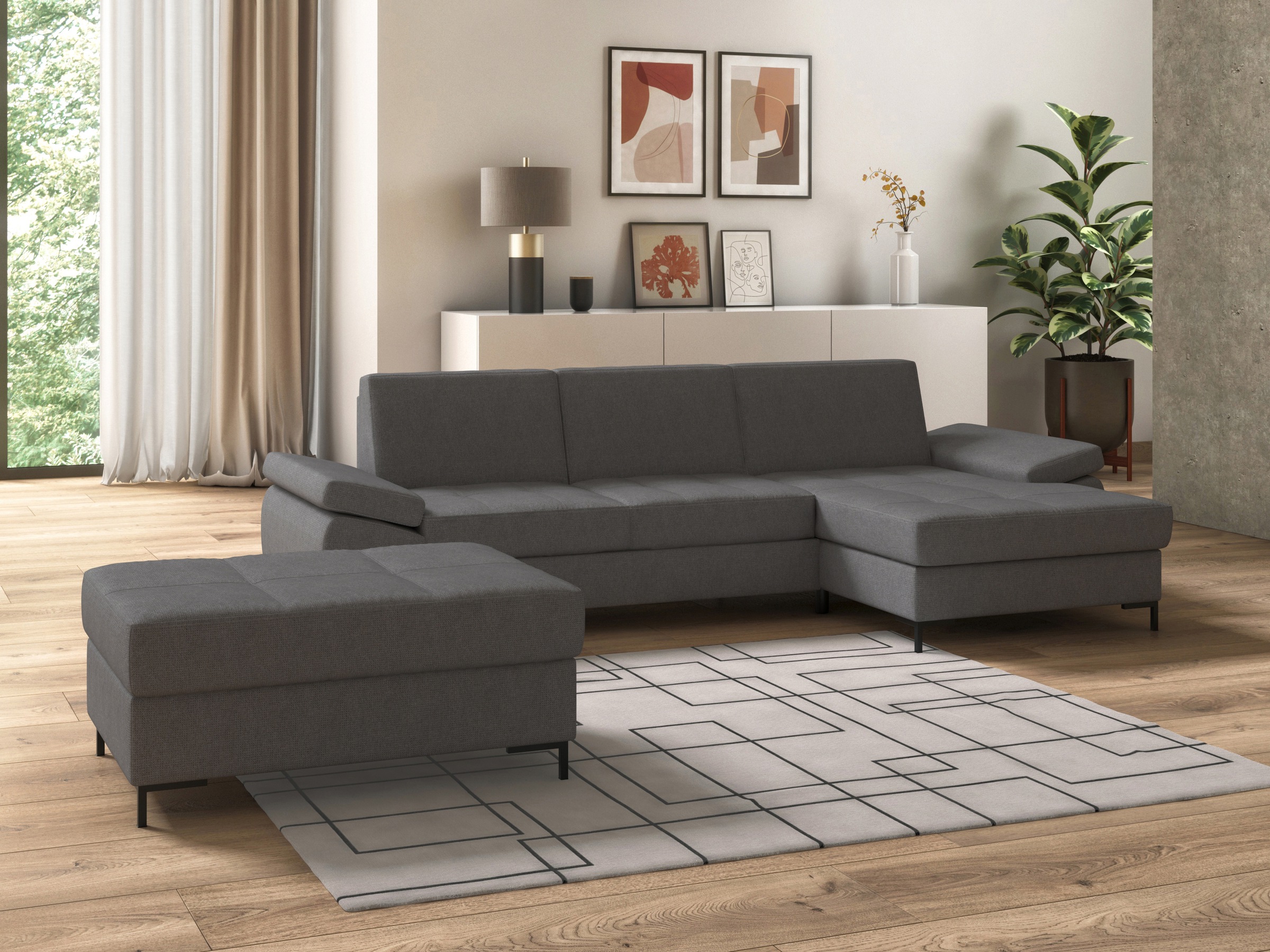 DOMO collection Polsterhocker »Capelo«, inklusive Federkern