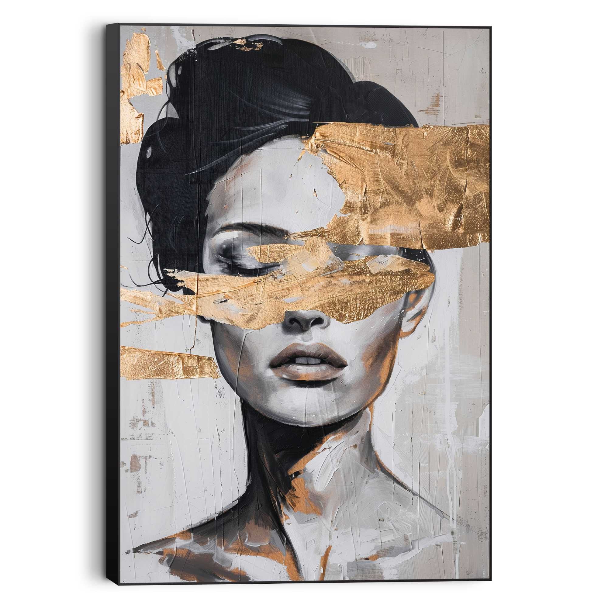 Reinders! Wandbild »Lady Gold«, Wohnzimmer - Schwarz - MDF - Menschen - 60x günstig online kaufen