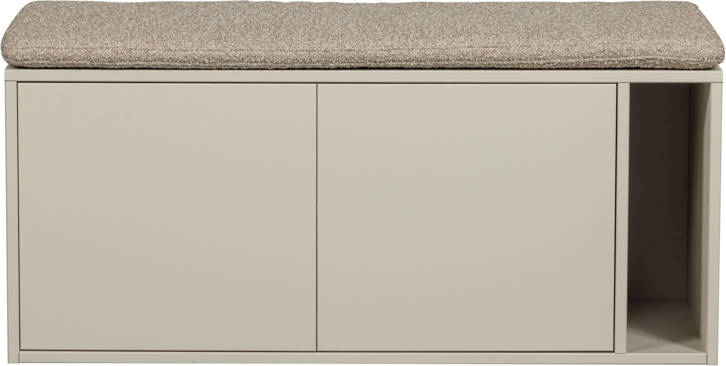 WOOOD Schuhbank »vtwonen SETTLE DOWN TV MEUBEL/BANKJE 108 CM DUST MET ZITKUSSEN [fsc]« Settle Down TV-Schrank/Bank aus FSC-Kiefer