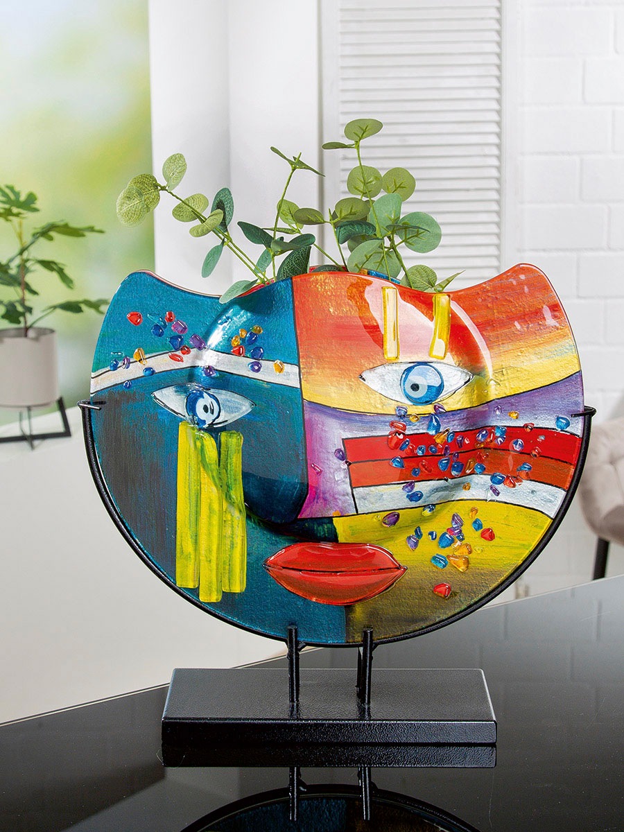 Casablanca by Gilde Tischvase »Fashion, Dekovase« Vase aus Glas, mit schwar günstig online kaufen