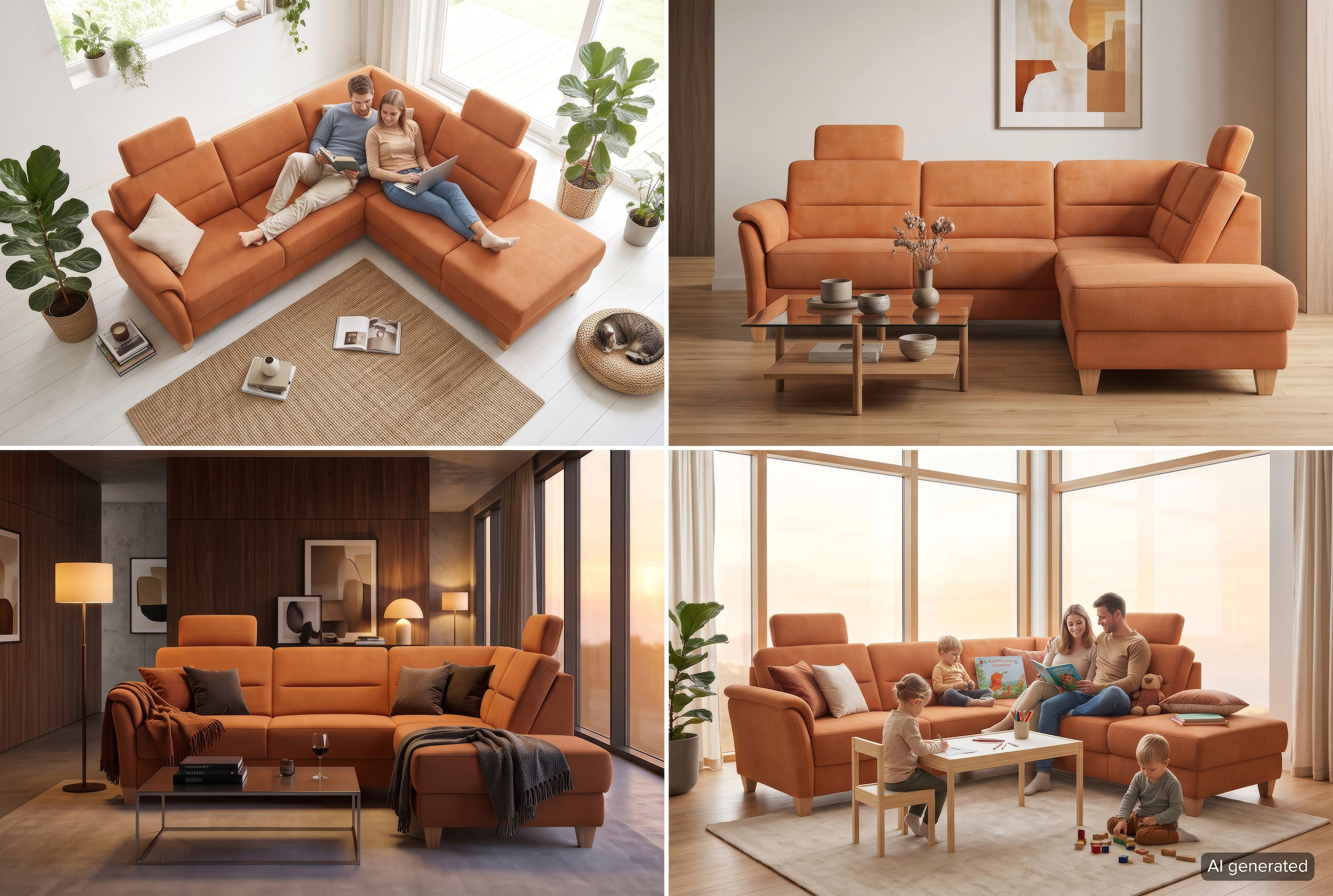 Home affaire Ecksofa »Palmera, L-Form, B: 236 cm, Bettfunktion & Bettkasten wählbar« Federkern-Polsterung, Sitzhöhe 48 cm, handgefertigt, stilvolles Design