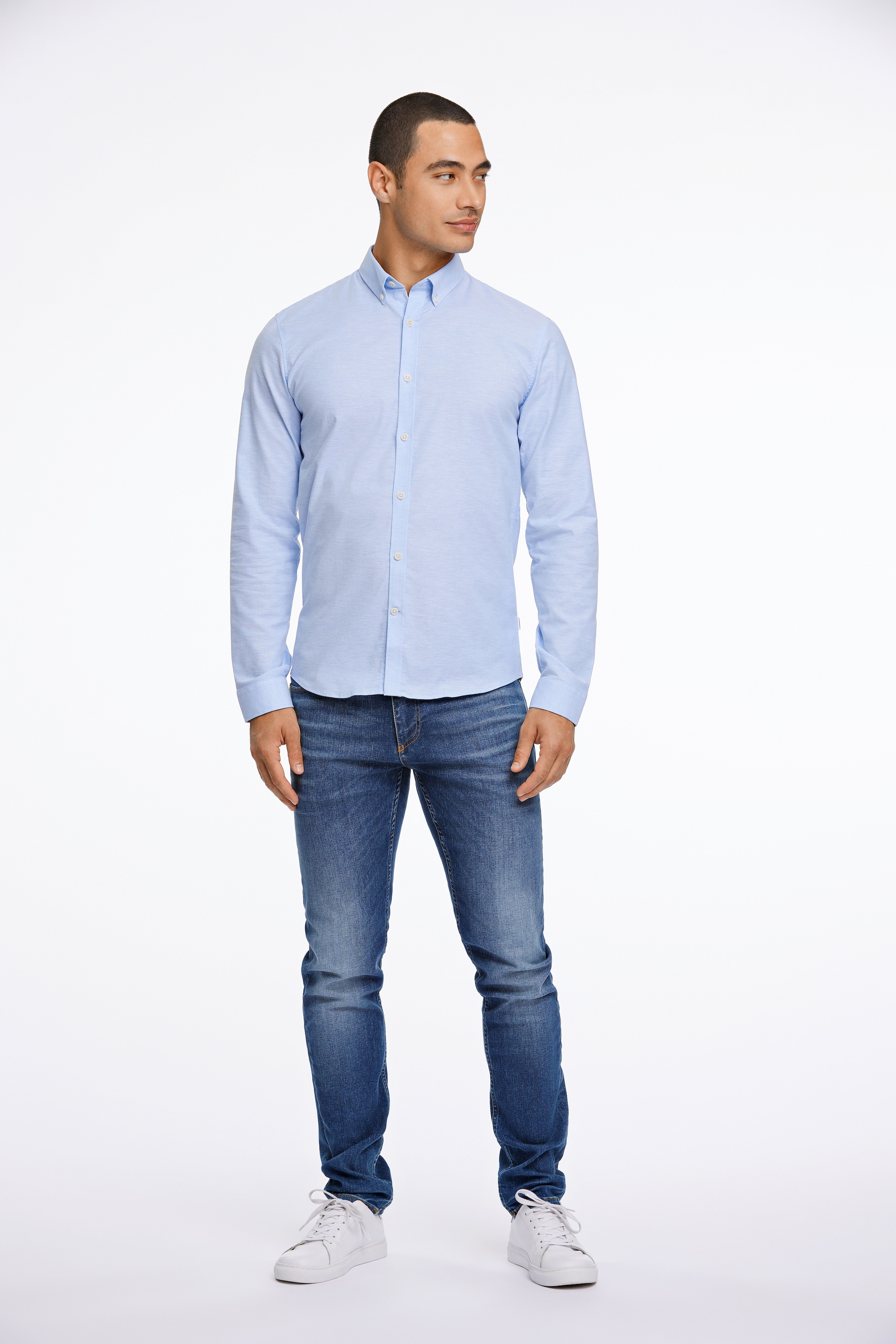 LINDBERGH Langarmhemd mit Button-Down-Kragen
