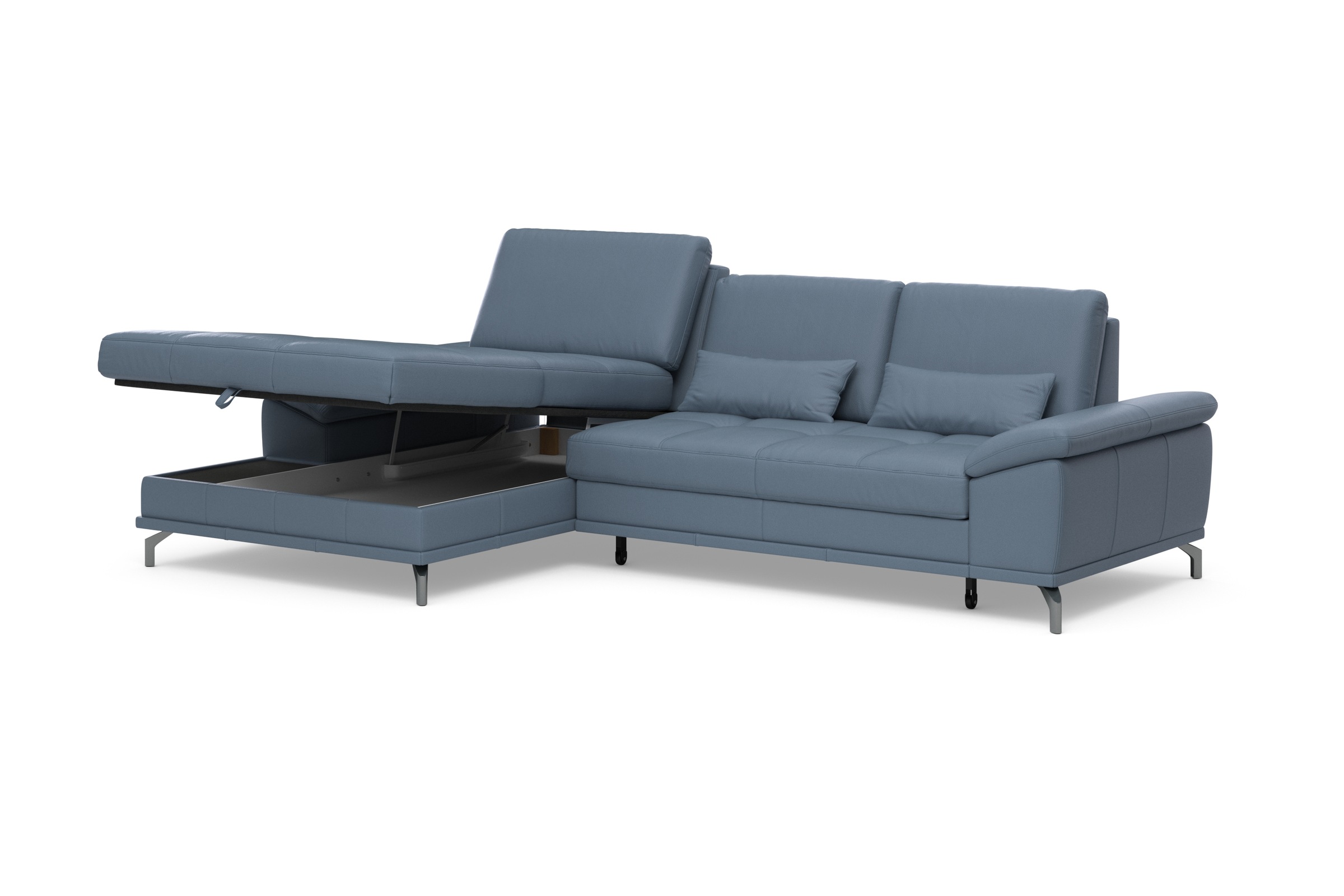 Places of Style Ecksofa Costello, mit Sitztiefenverstellung und Armlehnfunktion, incl. 3 Nierenkissen