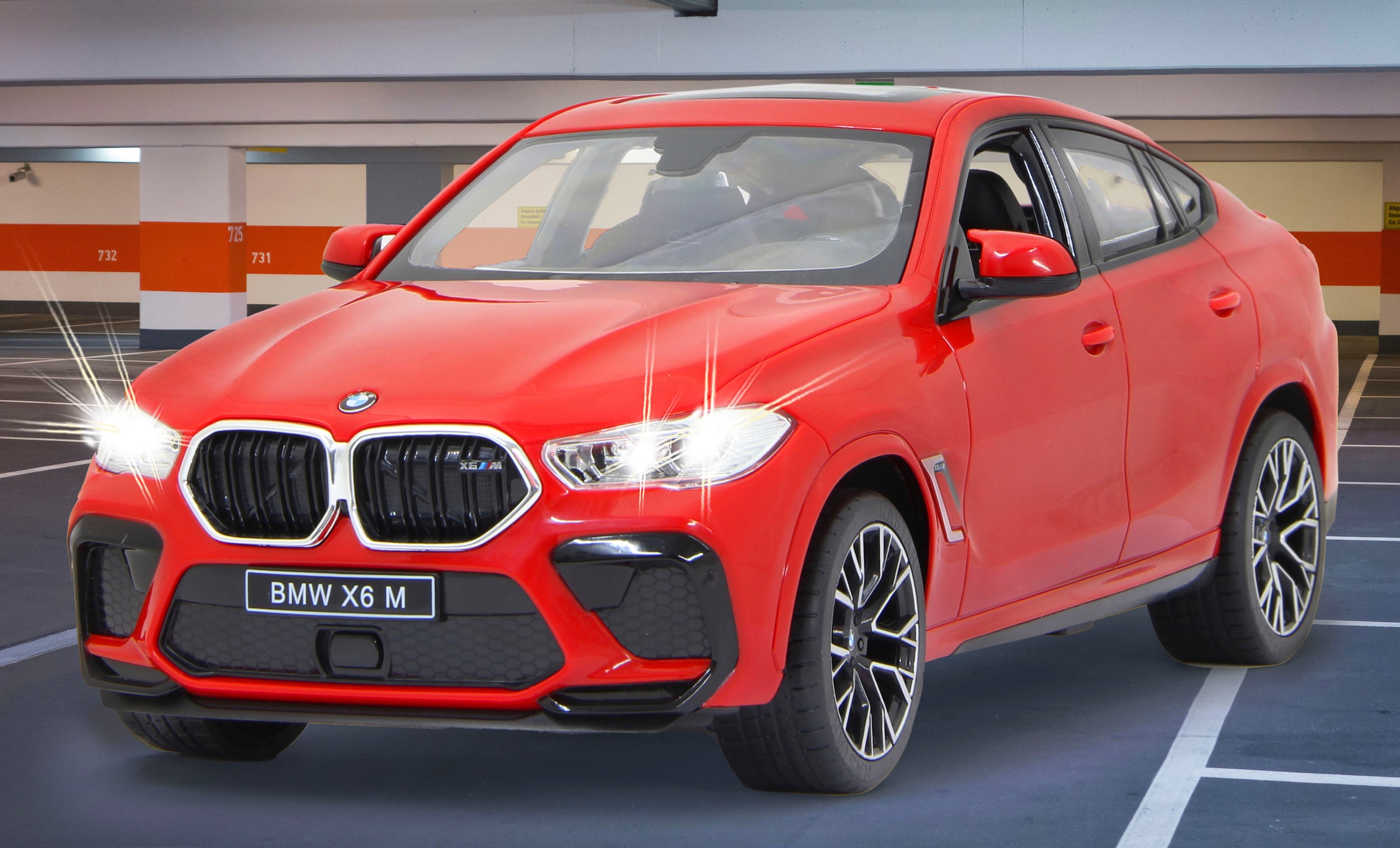 Jamara RC-Auto »Deluxe Cars, BMW X6 M 1:14, rot - 2,4 GHz«, mit LED-Lichtern