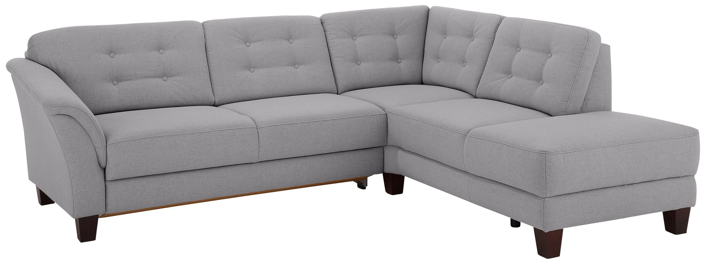 Home affaire Ecksofa »Trondheim L-Form«, mit Federkern und Knopfheftung im Rücken, Füße Buche dunkel