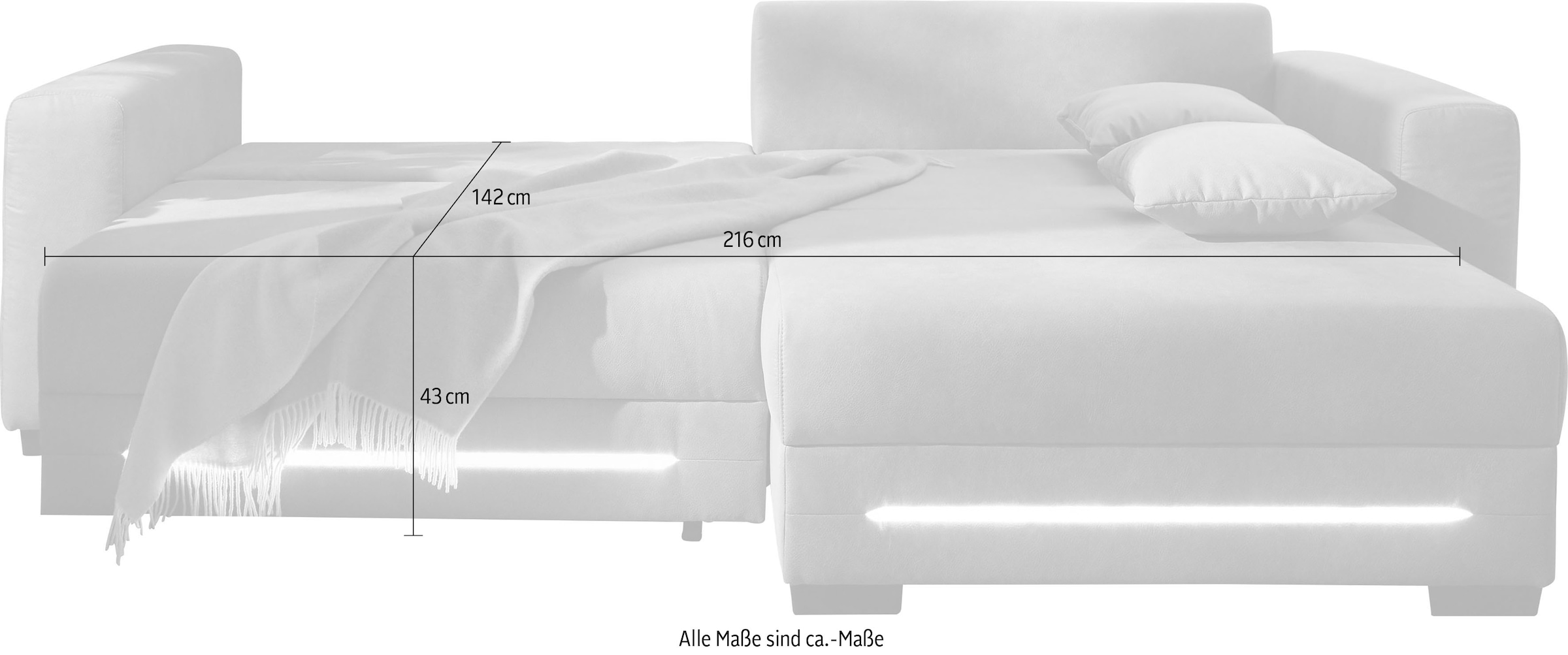 Jockenhöfer Gruppe Ecksofa »Spotlight, mit dimmbarer LED-Beleuchtung«