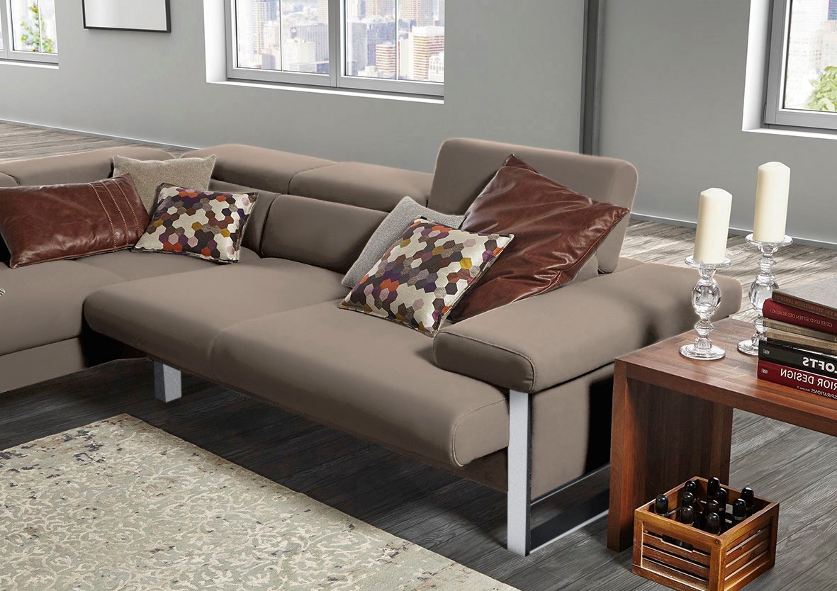 W.SCHILLIG Ecksofa »finn, toller Sitzkomfort, L-Form, hochwertige Verarbeitungsdetails«, German Design Award 2016, Fußgestell Chrom glänzend, Breite 281 cm