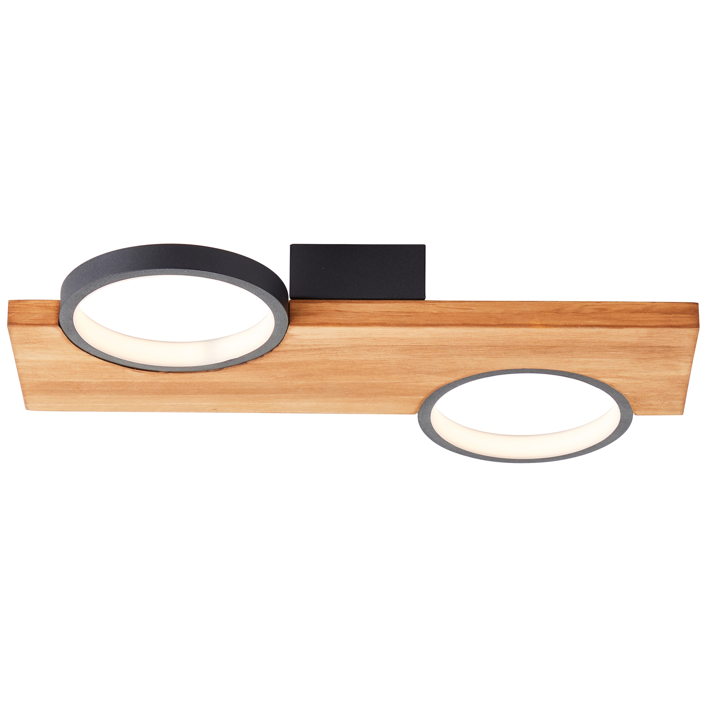 Brilliant LED Deckenleuchte »Cheesy«, 40 x 25 cm, 1400lm, 3000K, Holz/Metall, natur/schwarz