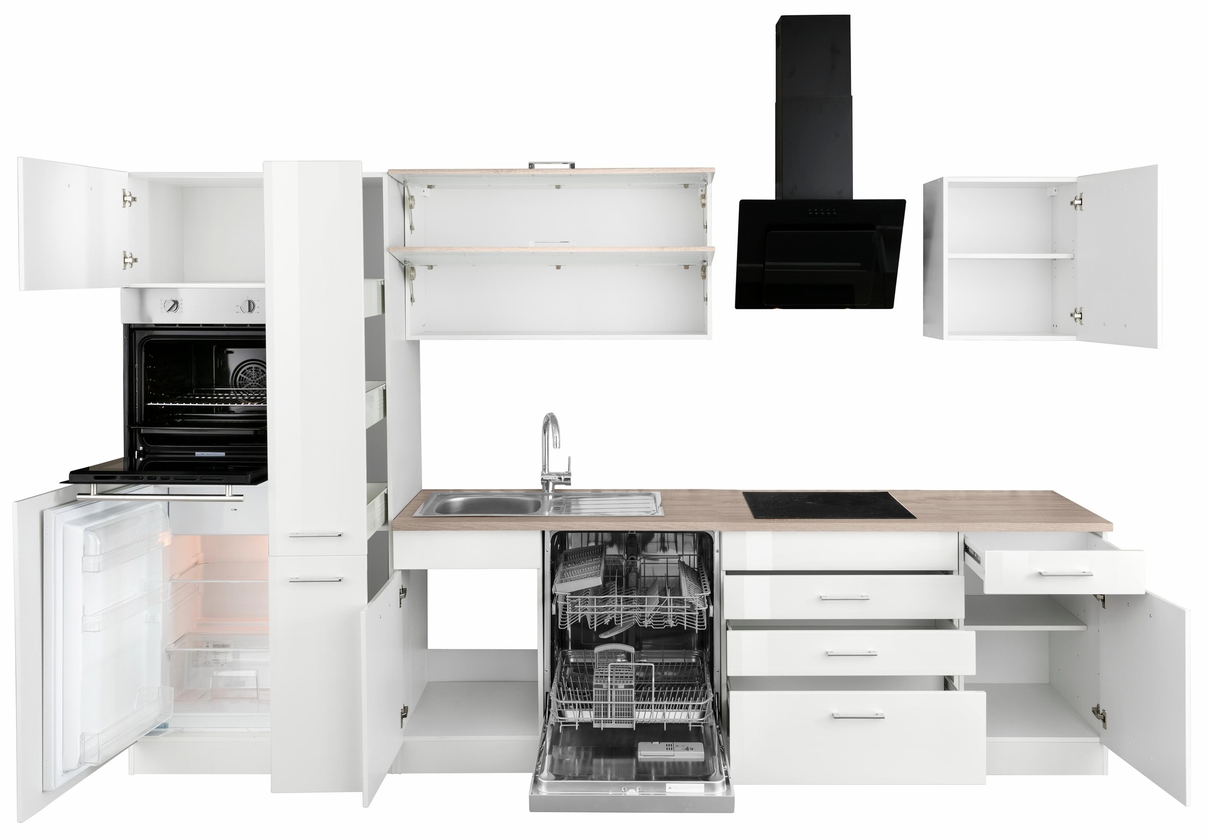 KOCHSTATION Küchenzeile »KS-Utah«, mit E-Geräten, Breite 330 cm