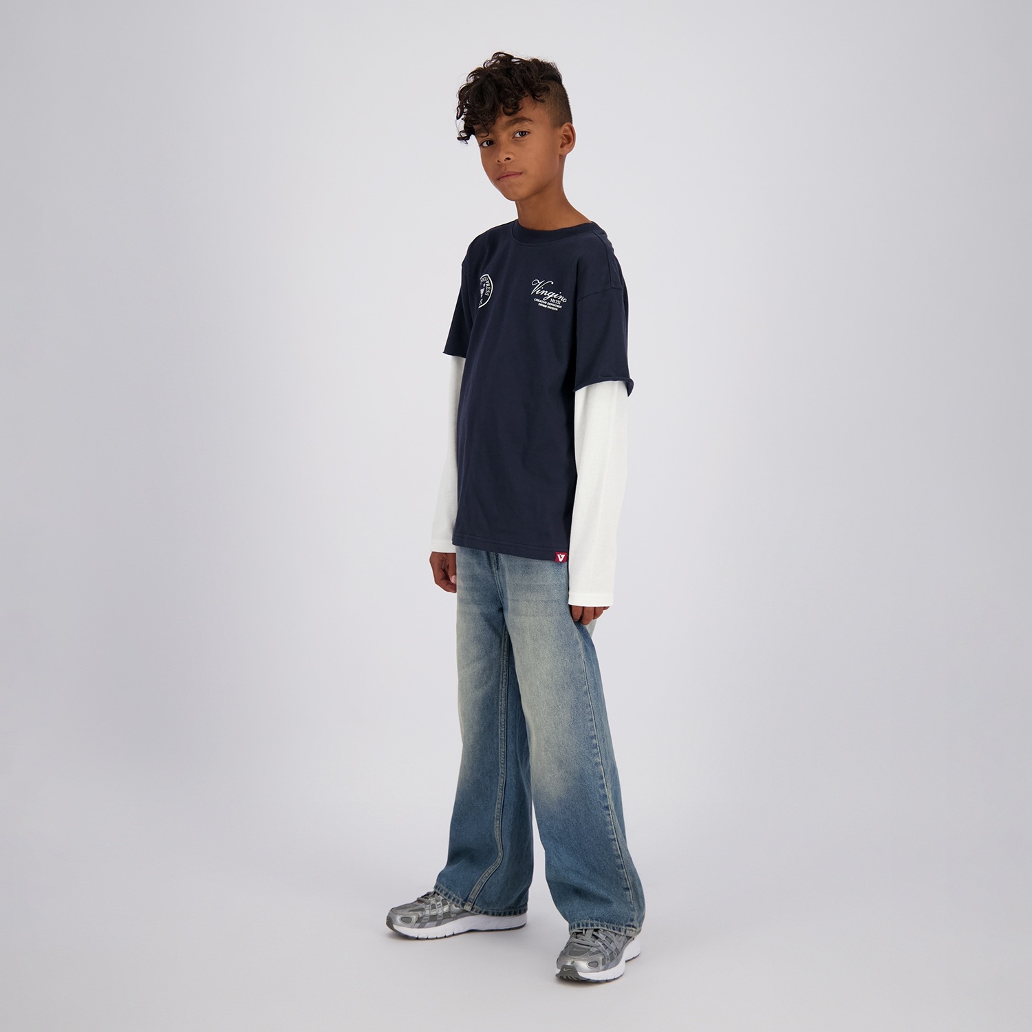 Vingino Langarmshirt Layer-Optik, Baumwolle, Rundhalsausschnitt