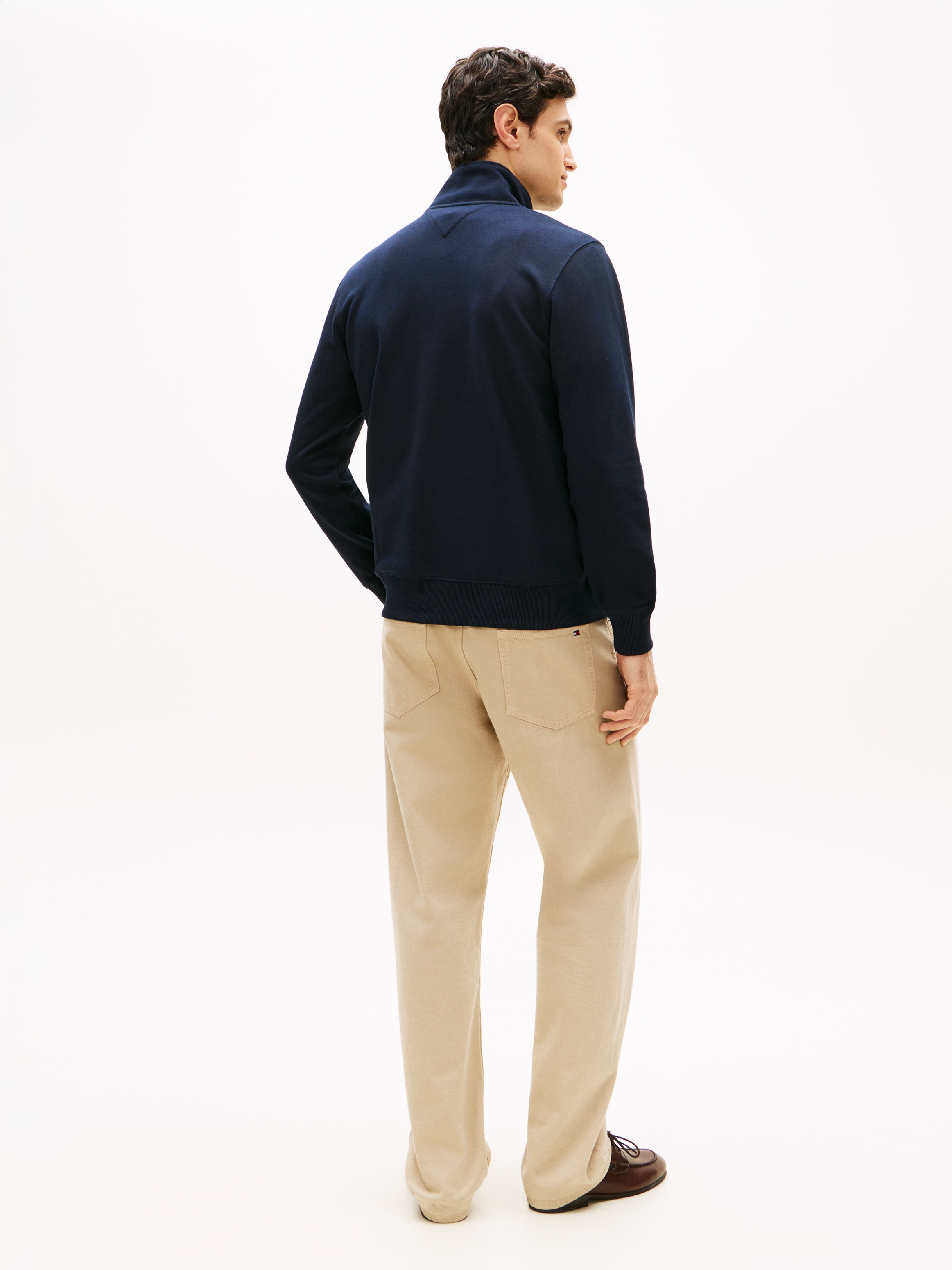 Tommy Hilfiger Sweatshirt »ESSENTIAL TERRY NEW 1/4 ZIP«, Quarter-Zip aus Terry mit Flag
