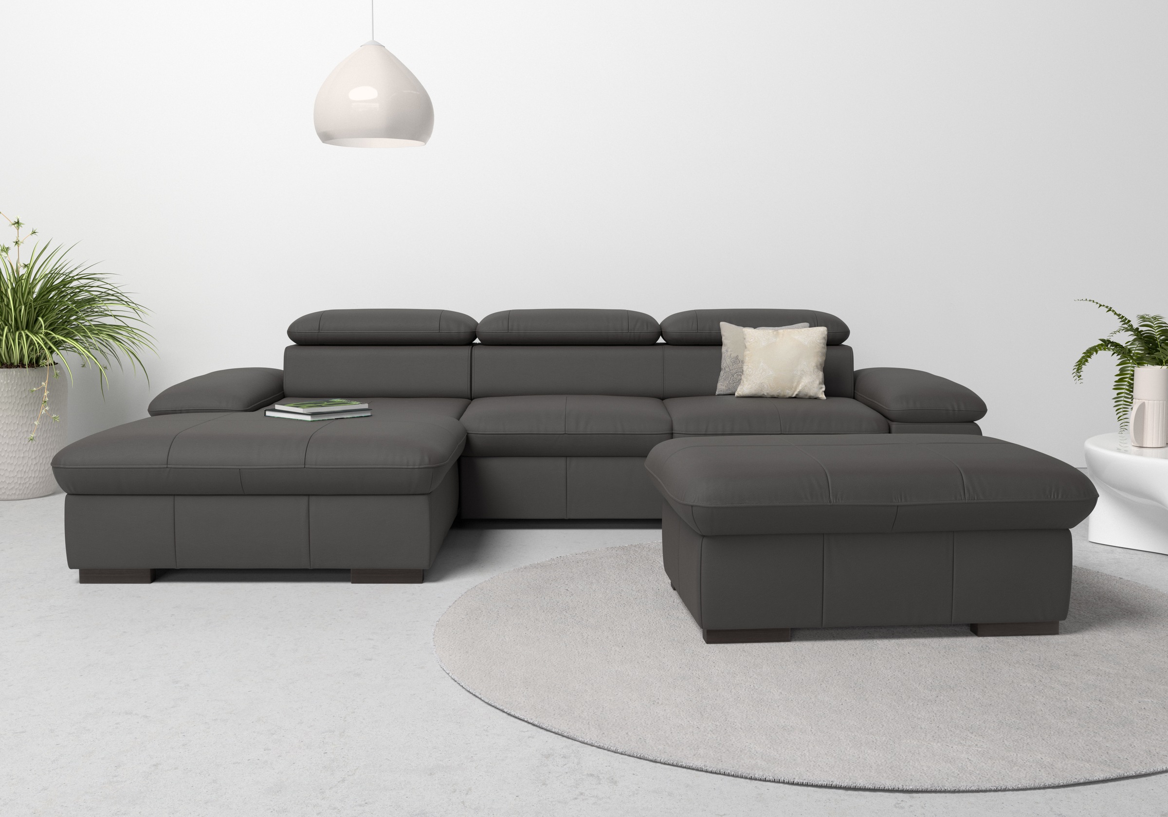 Home affaire Ecksofa »Alberto L-Form«, mit Kopfteilverstellung, wahlweise mit Bettfunktion