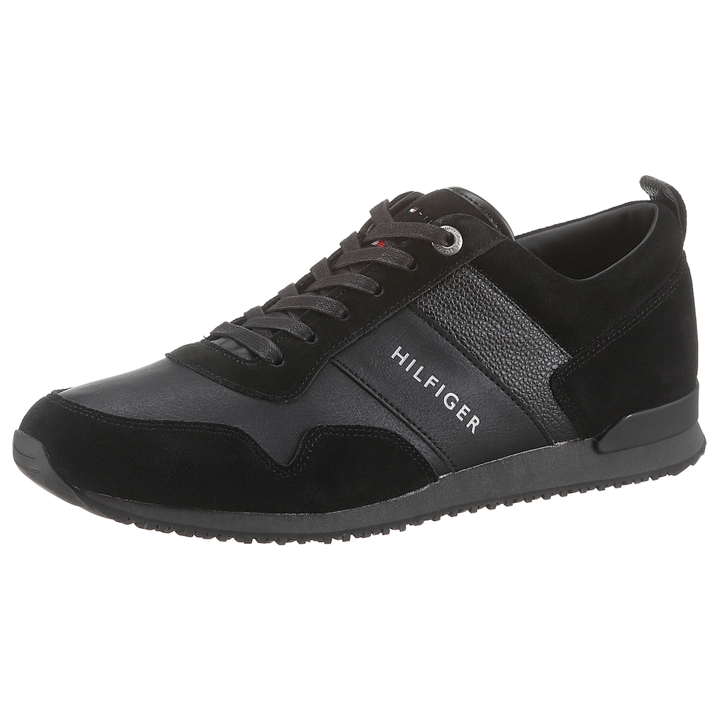 Tommy Hilfiger Sneaker »ICONIC LEATHER SUEDE MIX RUNNER«, im Materialmix, Freizeitschuh, Halbschuh, Schnürschuh