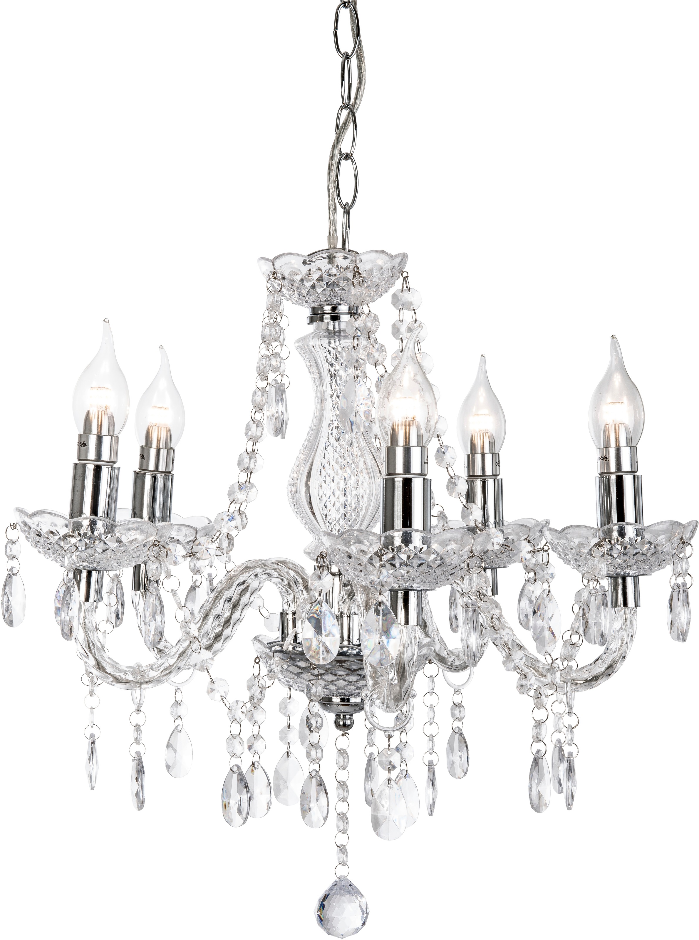 NOWA Kronleuchter »MARIE« E14 1 Stk. Luster, Elegante Leuchte, Kristalle, H günstig online kaufen