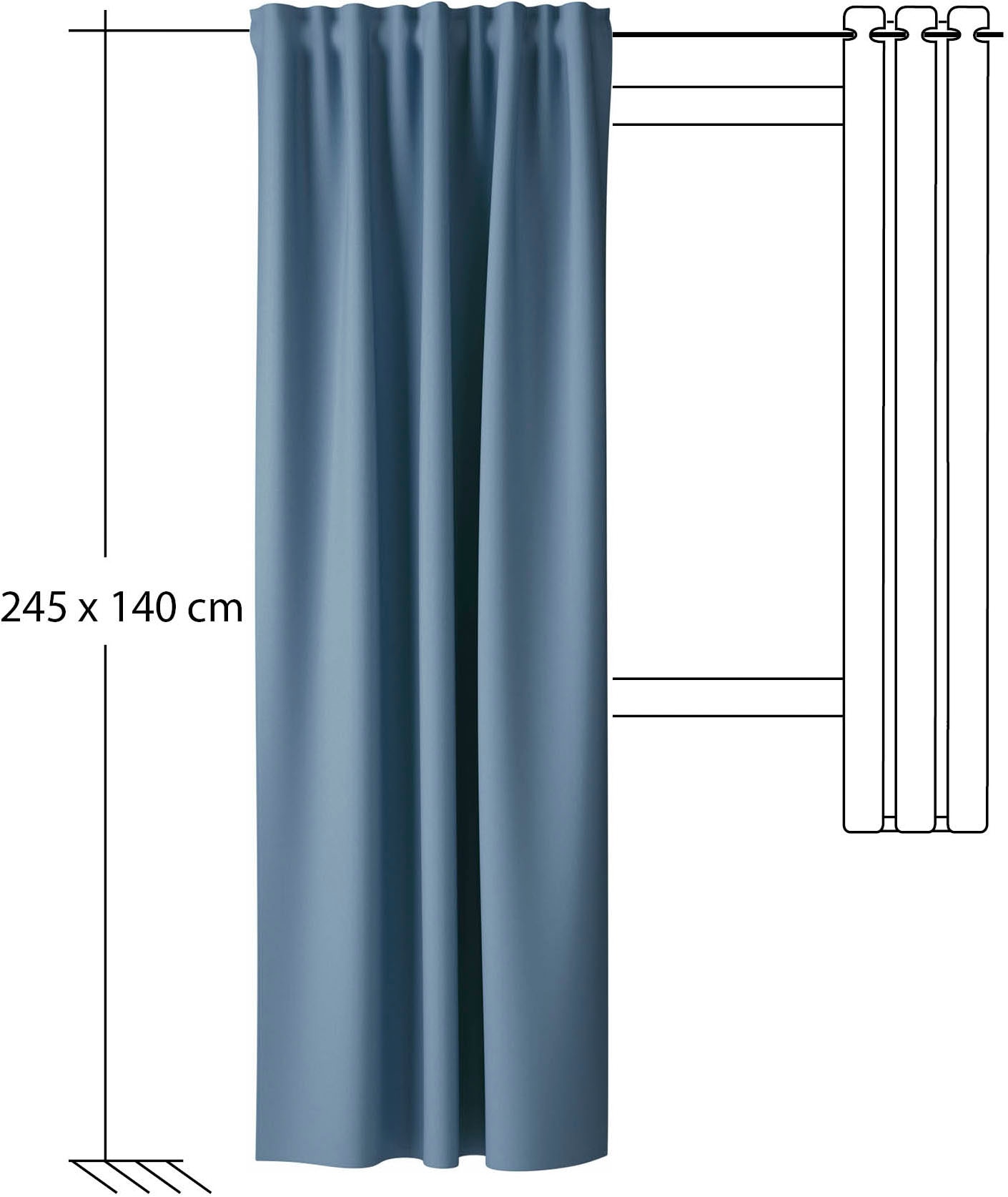 HOMING Vorhang »Galdin«, (1 St.), Verdunklungsvorhang, blickdicht, Thermo, Energiesparend