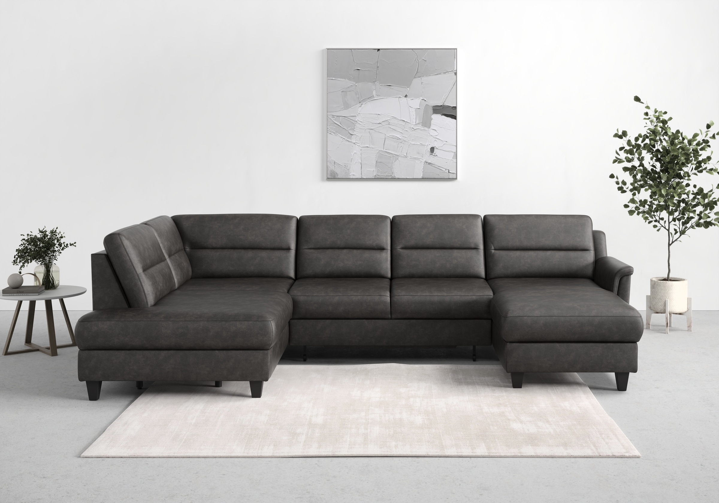 sit&more Wohnlandschaft »Farö U-Form«, inklusive Federkern, wahlweise mit Bettfunktion und Bettkasten