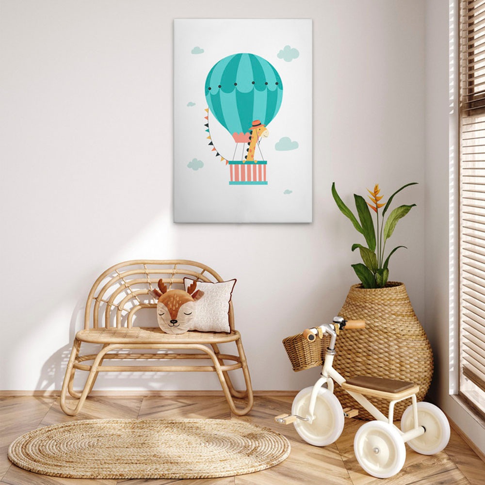 A.S. Création Leinwandbild »Animal Balloon 2 - Wandbild Weiß Grün Keilrahme günstig online kaufen