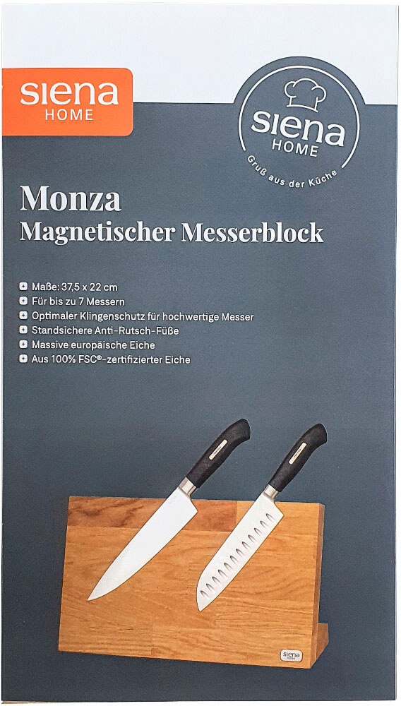 Siena Home Magnet-Messerblock »MONZA«, 1 tlg., aus FSC®-zertifiziertem Eichenholz, FSC® 100 %, Lieferung ohne Messer