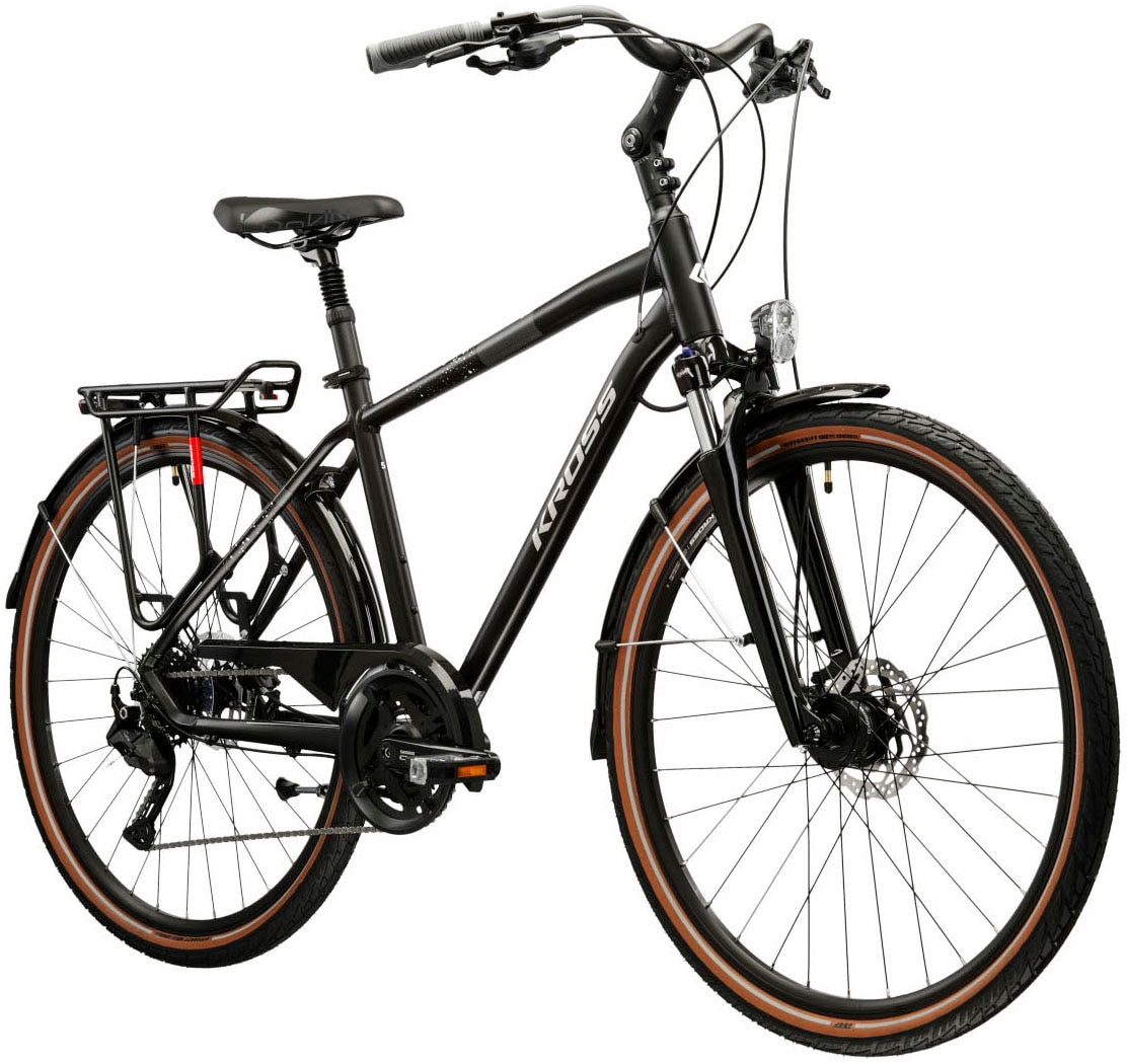 Kross Trekkingrad »KROSS Trekkingrad 28" Trans 5.0 ULT.RA  schwarz 18 Gänge« 18 Gang Shimano CUES U3020 Schaltwerk Kettenschaltung