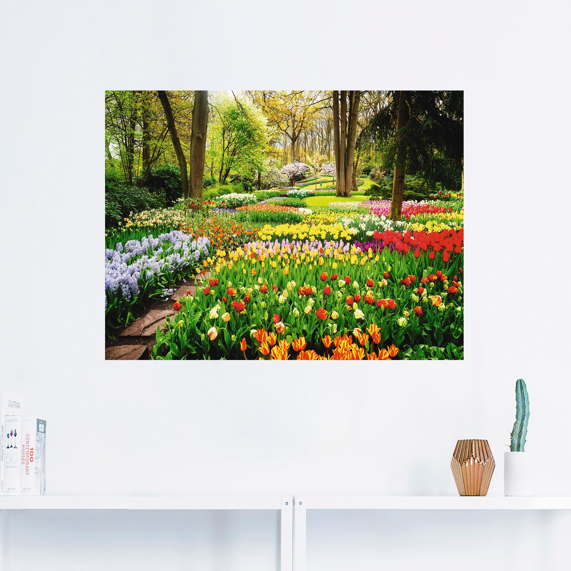 Artland Wandbild »Tulpen Garten Frühling«, Blumenwiese, (1 St.), als Alubild, Outdoorbild, Leinwandbild, Poster, Wandaufkleber