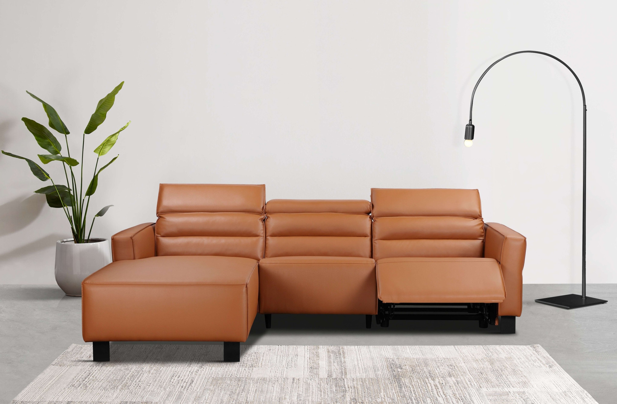 PLACES OF STYLE Ecksofa »Carpari, L-Form, 263 cm, manuelle o. elektrische R günstig online kaufen