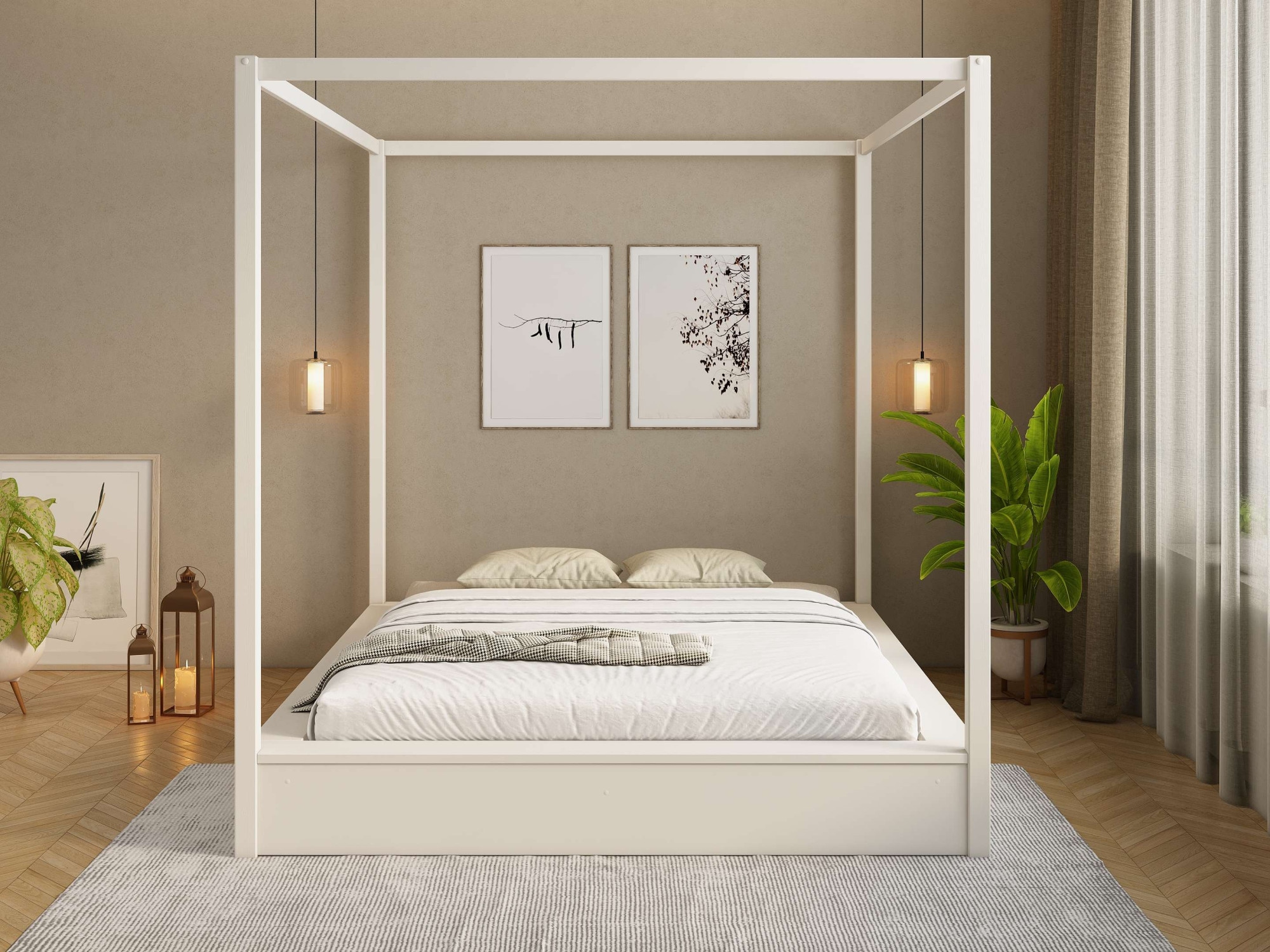 OTTO home Himmelbett »Usella, Bett, Bettgestell, hohe Belastbarkeit bis 180 kg« B/T/H: 189/229,1/200 cm,  aus massiver Kiefer in Kombination mit MDF, inklusive Lattenrost