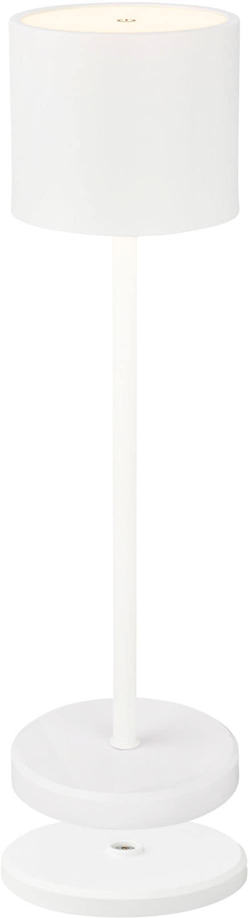 B.K.Licht Außen-Tischleuchte »BK_TL1607 Akku Tischlampe mit Ladestation, 3-Stufen Touchdimmer, IP44«, 1 flammig, Leuchtmittel LED-Modul | LED fest integriert, 3.000 K, 230 Lm, 2,5W, Akku wechselbar, max. 12h Leuchtdauer, Weiß