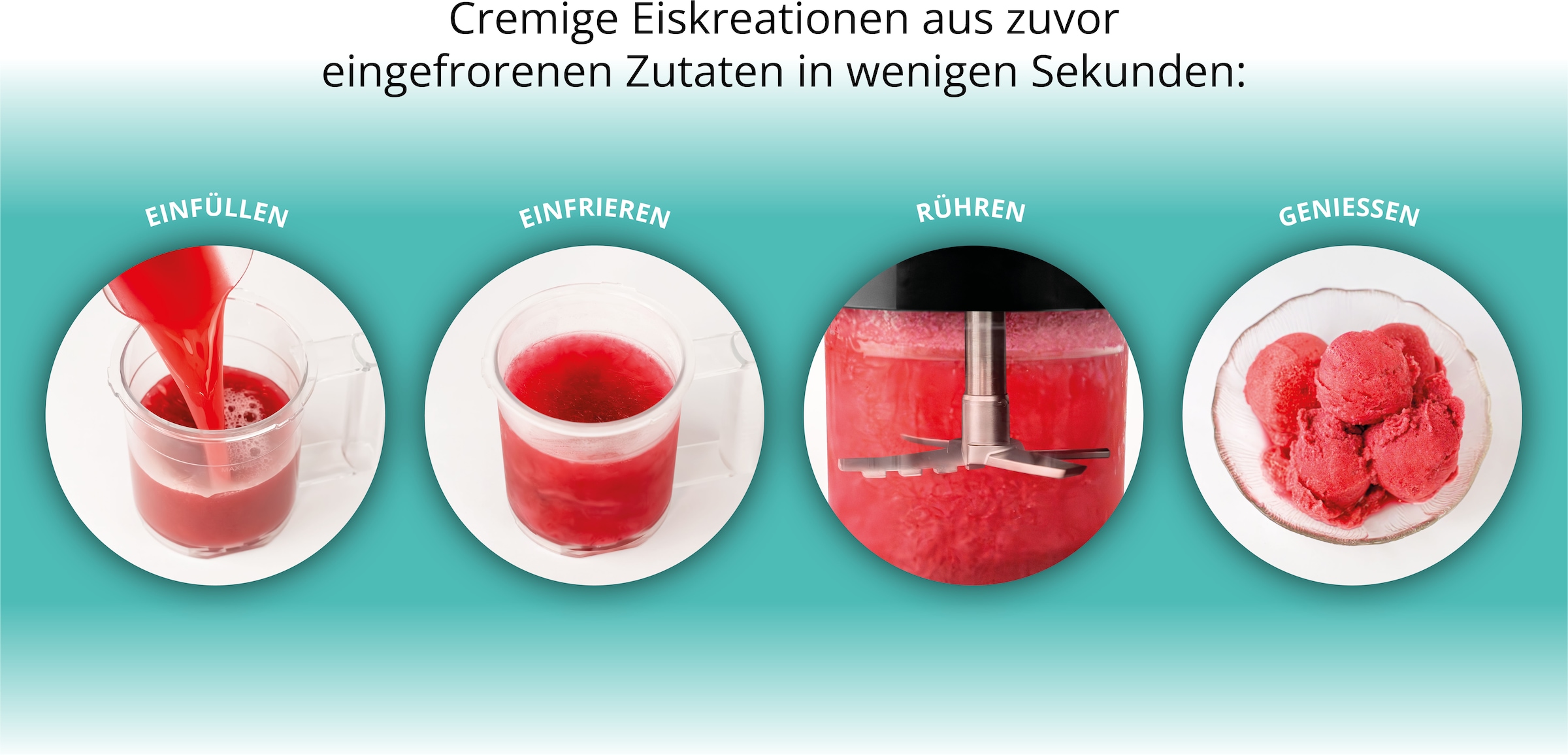 Unold Eismaschine »Cream-Dream, 8 vielseitige Programme« 800 W Inkl. 3 x 500 ml Behälter