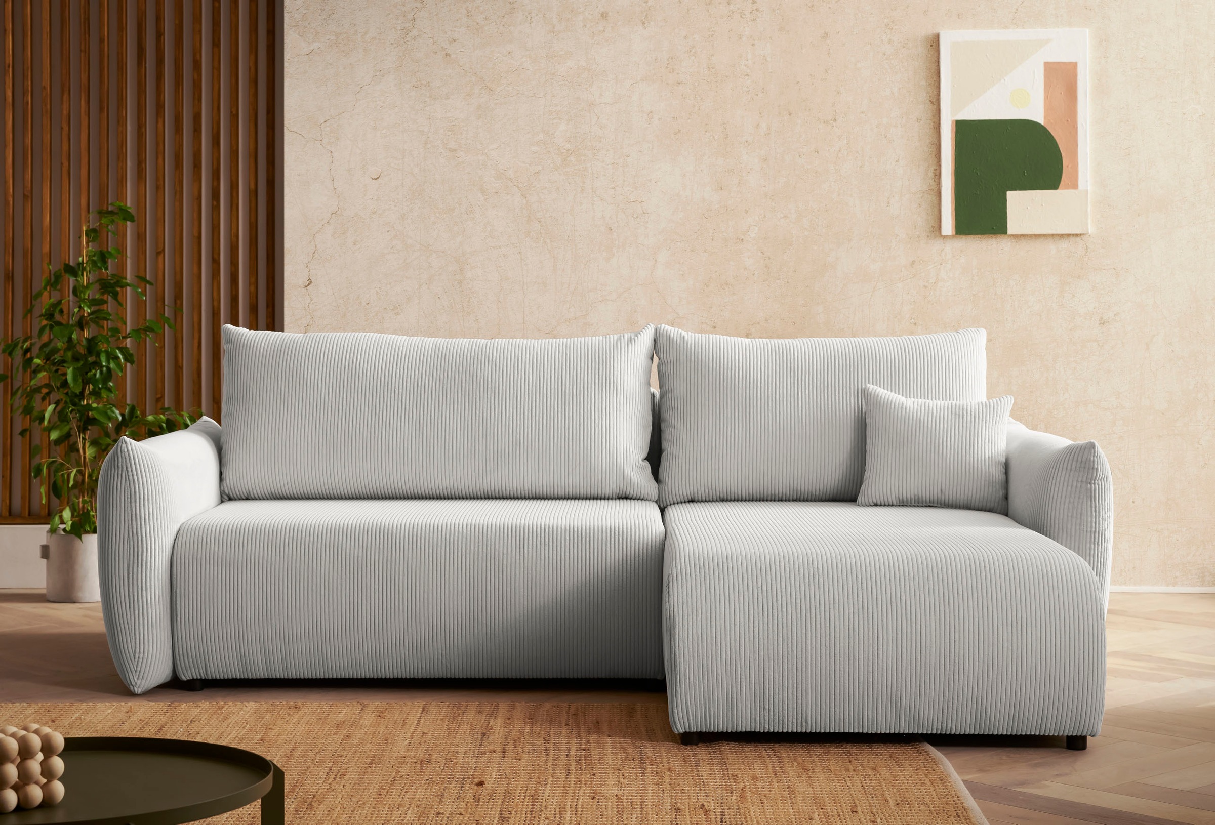 Home affaire Ecksofa »MAVAS Schlafsofa mit Bettkasten, L-Form,« ca.257/127c günstig online kaufen